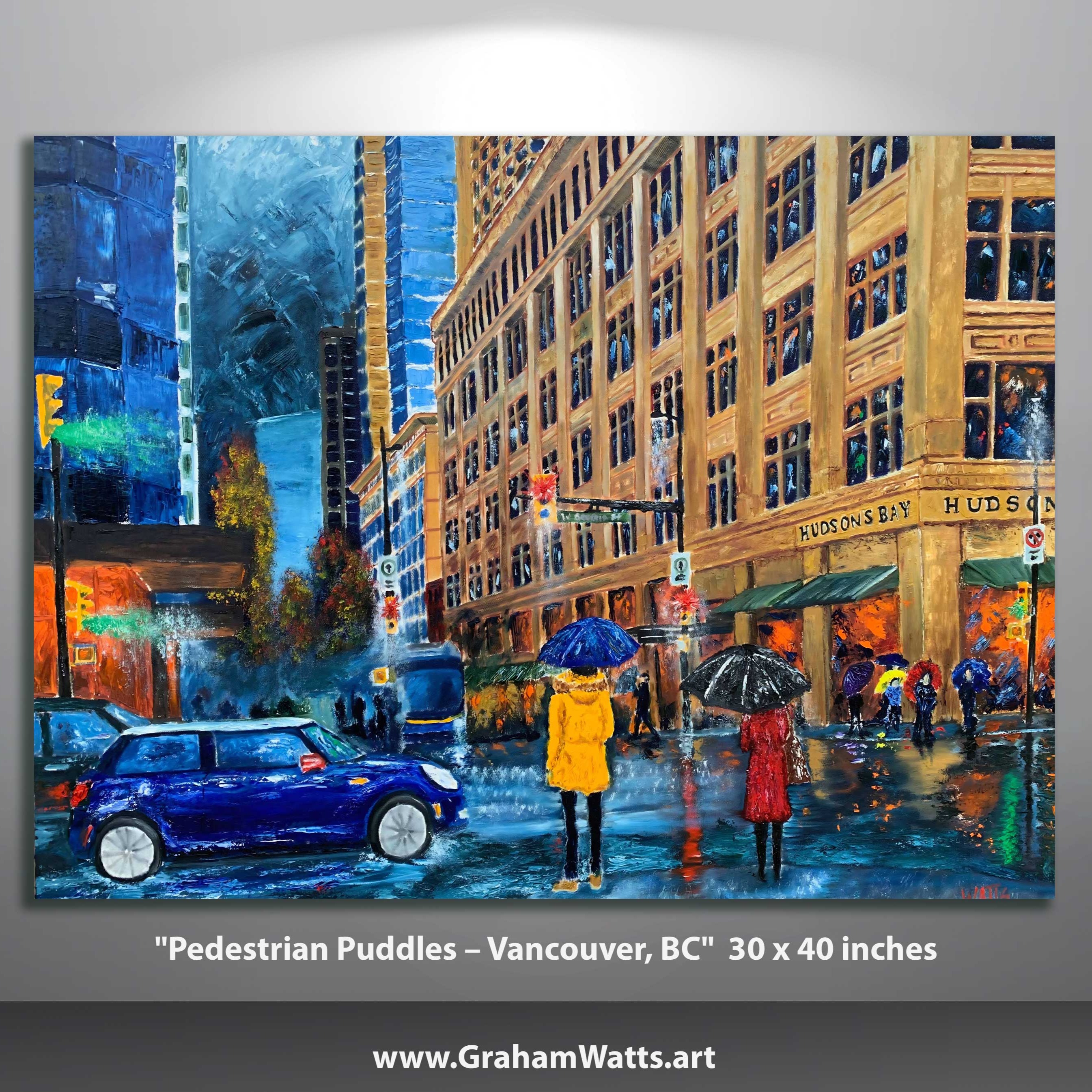 "Pedestrian Puddles – Vancouver, BC" Oil Painting by Artist Graham Watts episode artwork