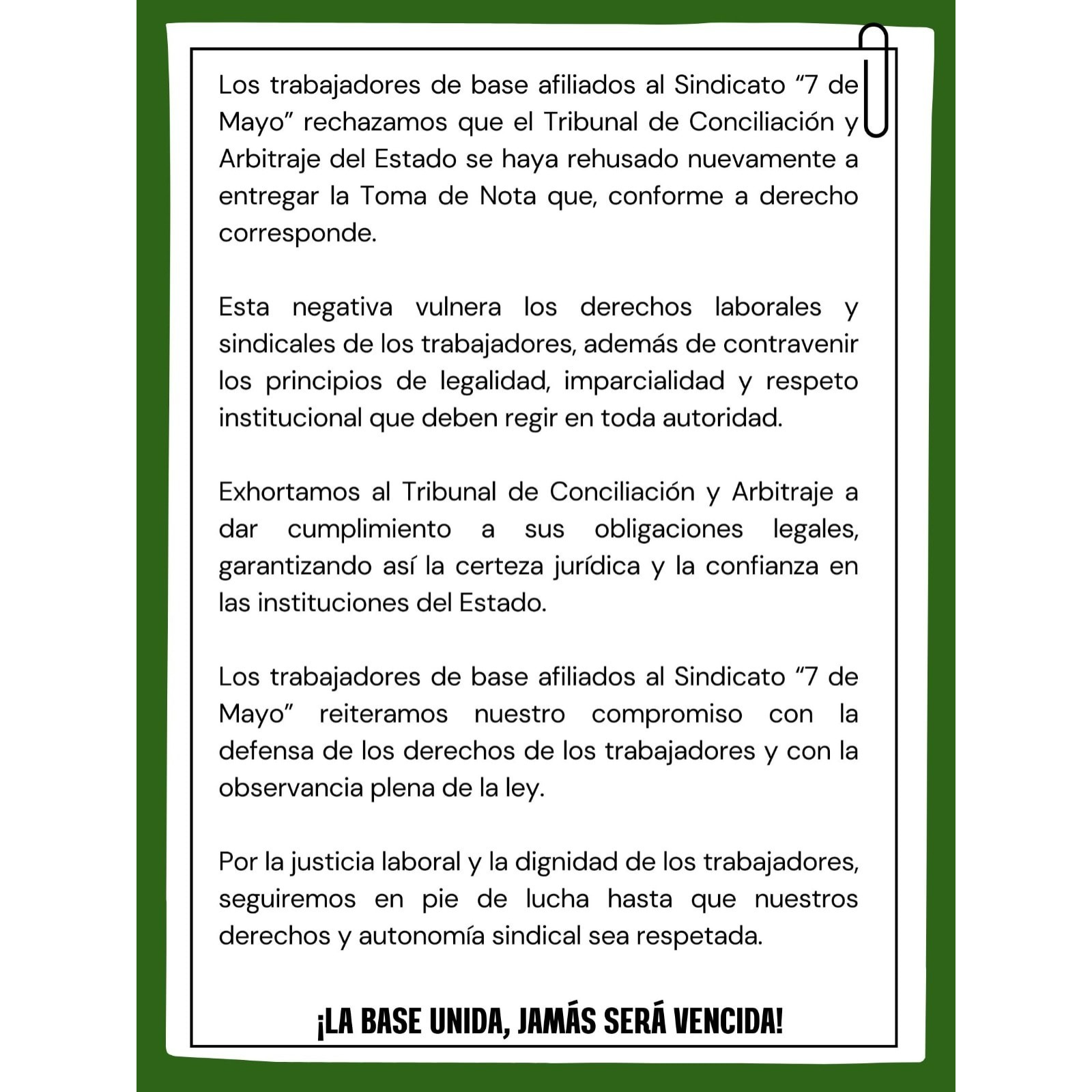 CHICANADA DEL TCA DEJA SIN DIRIGENCIA A ENRIQUE ESCOBAR EN EL SINDICATO 7 DE MAYO; MAGISTRADAS ALEGAN SUSPENSIÓN DE DERECHOS GREMIALES ⚖️🔥💼