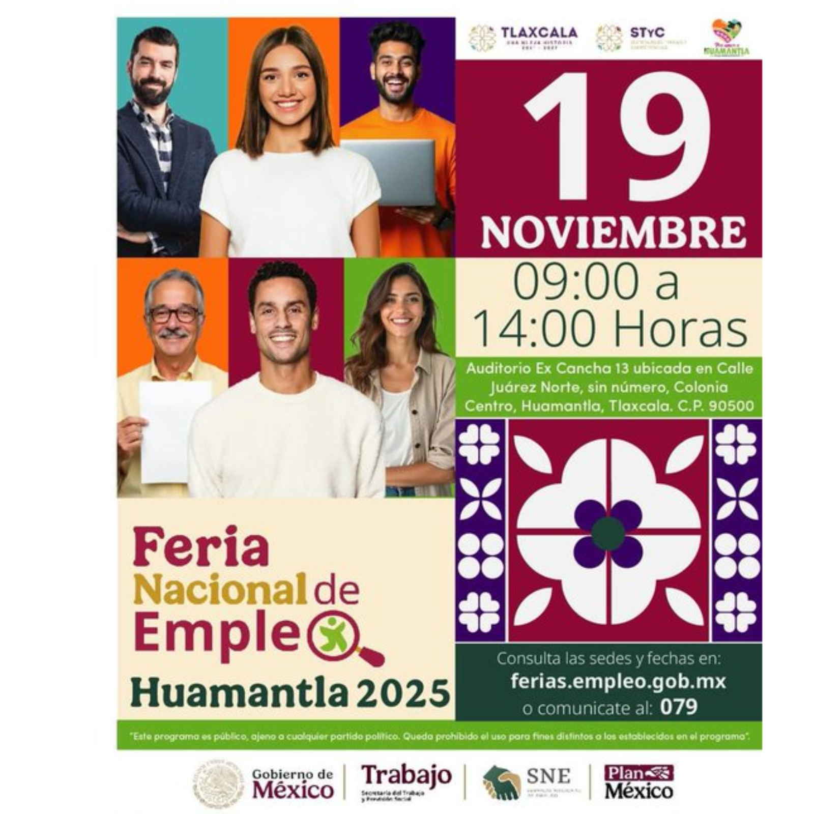 CONVOCAN A FERIA NACIONAL DE EMPLEO EN HUAMANTLA