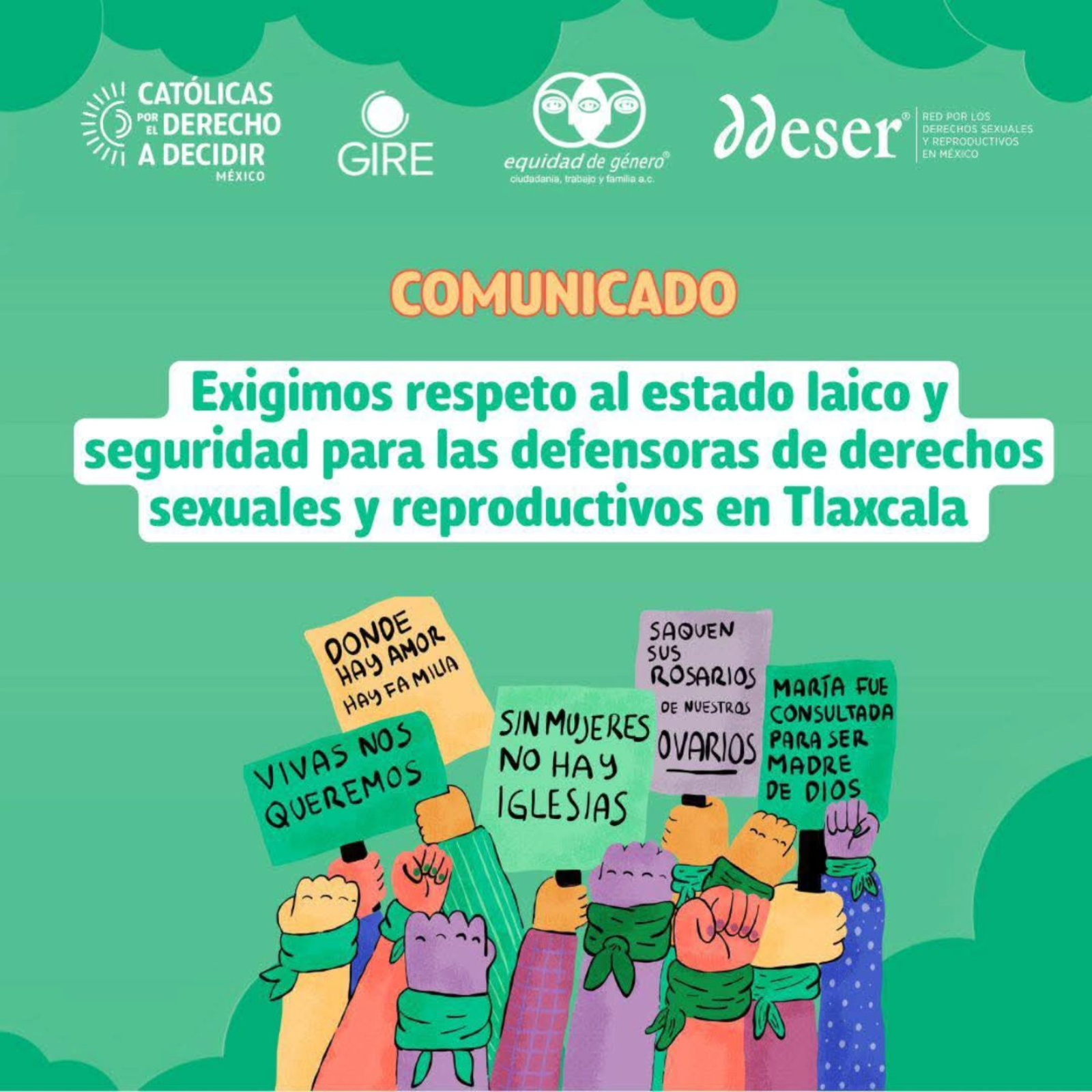 🟥 IGLESIAS Y PLATAFORMAS ANTIDERECHOS INTENSIFICAN AMENAZAS Y DISCURSOS DE ODIO CONTRA DEFENSORAS DEL DERECHO A DECIDIR EN TLAXCALA ⚠️🕊️⚖️