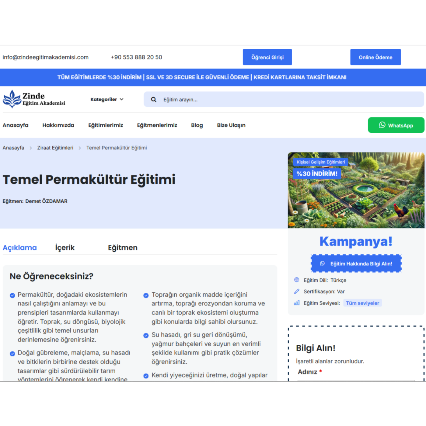 Zinde Academy: Permaculture Training for Ecological Design