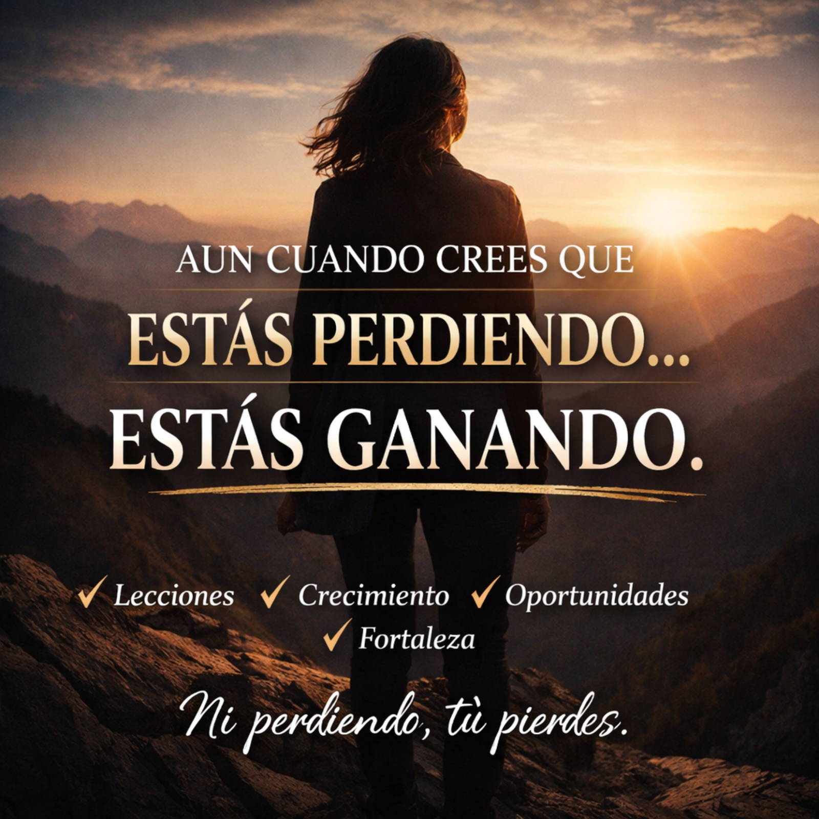 Aun cuando crees que estás perdiendo… estás ganando