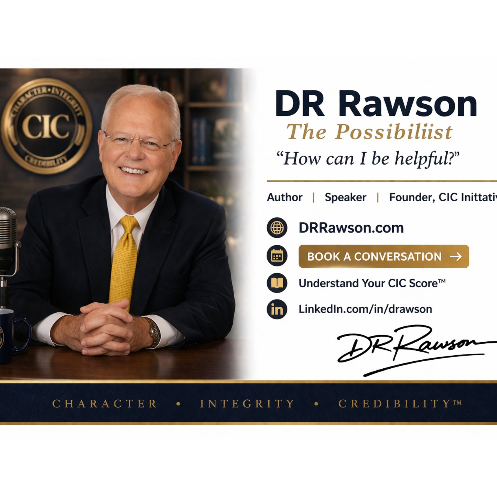Character, Integrity Credibility w DR Rawson  episode artwork