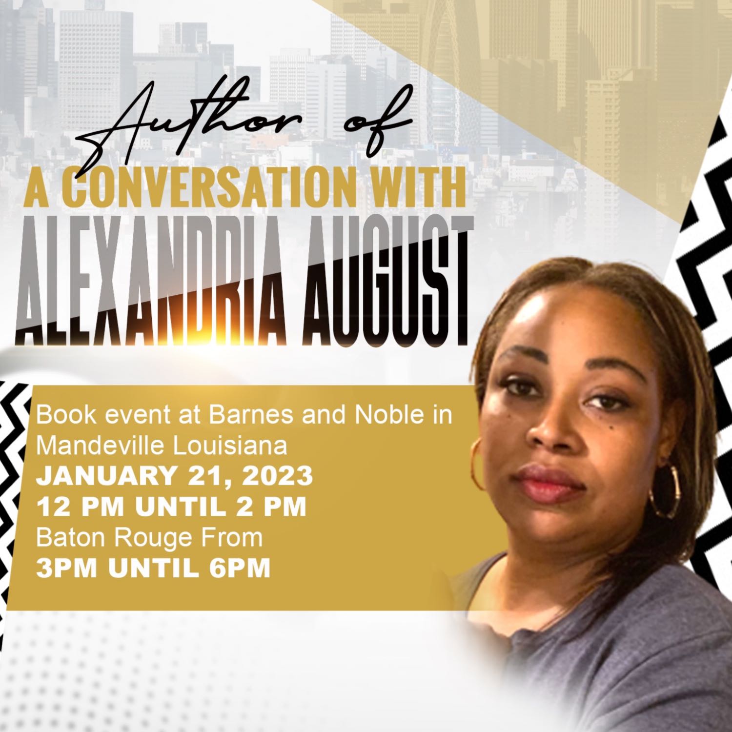 Author And host Alexandria  book event