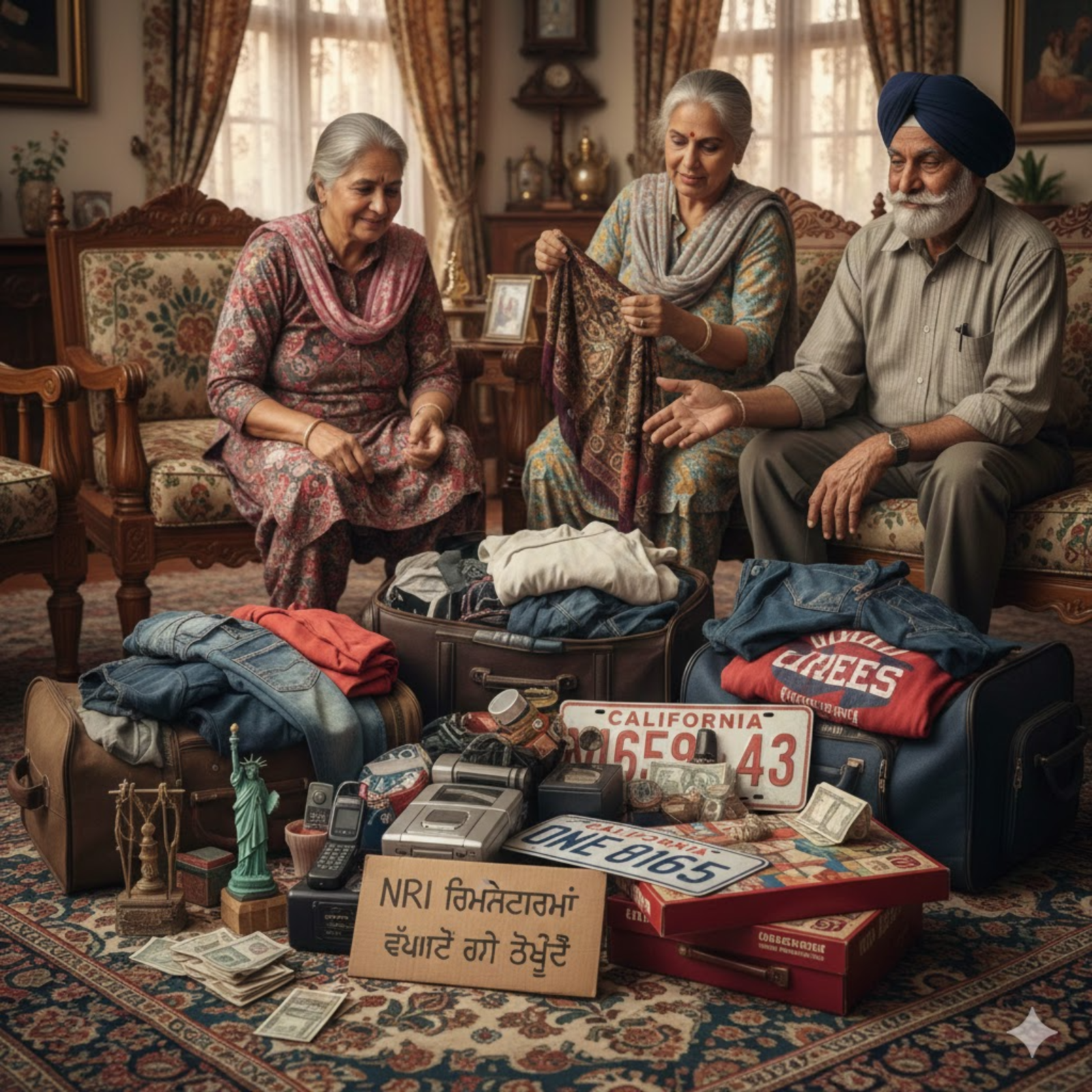 NRI ਰਿਸ਼ਤੇਦਾਰਾਂ ਵੱਲੋਂ ਲਿਆਂਦੇ ਜਾਣ ਵਾਲੇ "ਲੱਥੇ ਹੋਏ ਲੀੜੇ" ਅਤੇ ਪੁਰਾਣੇ ਤੋਹਫ਼ੇ।