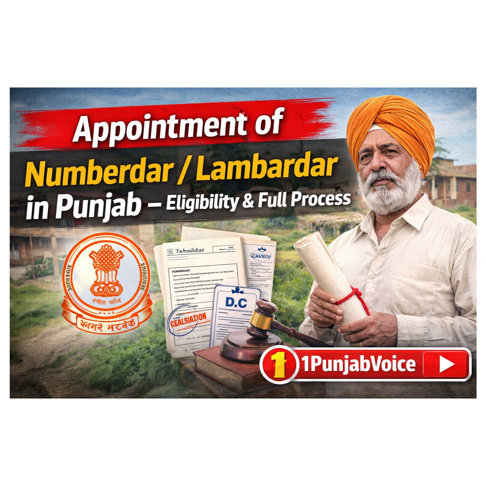 ਪਿੰਡ ਨੰਬਰਦਾਰ ਬਣਨ ਦੀ ਸਹੀ ਤੇ ਤਾਜ਼ਾ ਜਾਣਕਾਰੀ- ਪੂਰੀ ਪ੍ਰਕਿਰਿਆ.Appointment of Numberdar / Lambardar in Punjab — Eligibility & Full Process
