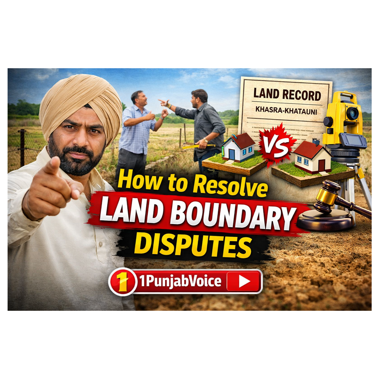 ਜ਼ਮੀਨ ਹੱਦਬੰਦੀ ਵਿਵਾਦ ਕਿਵੇਂ ਹੱਲ ਕਰੀਏ .How to Resolve Land Boundary Disputes Legally | Khasra, Khatauni & Demarcation Guide