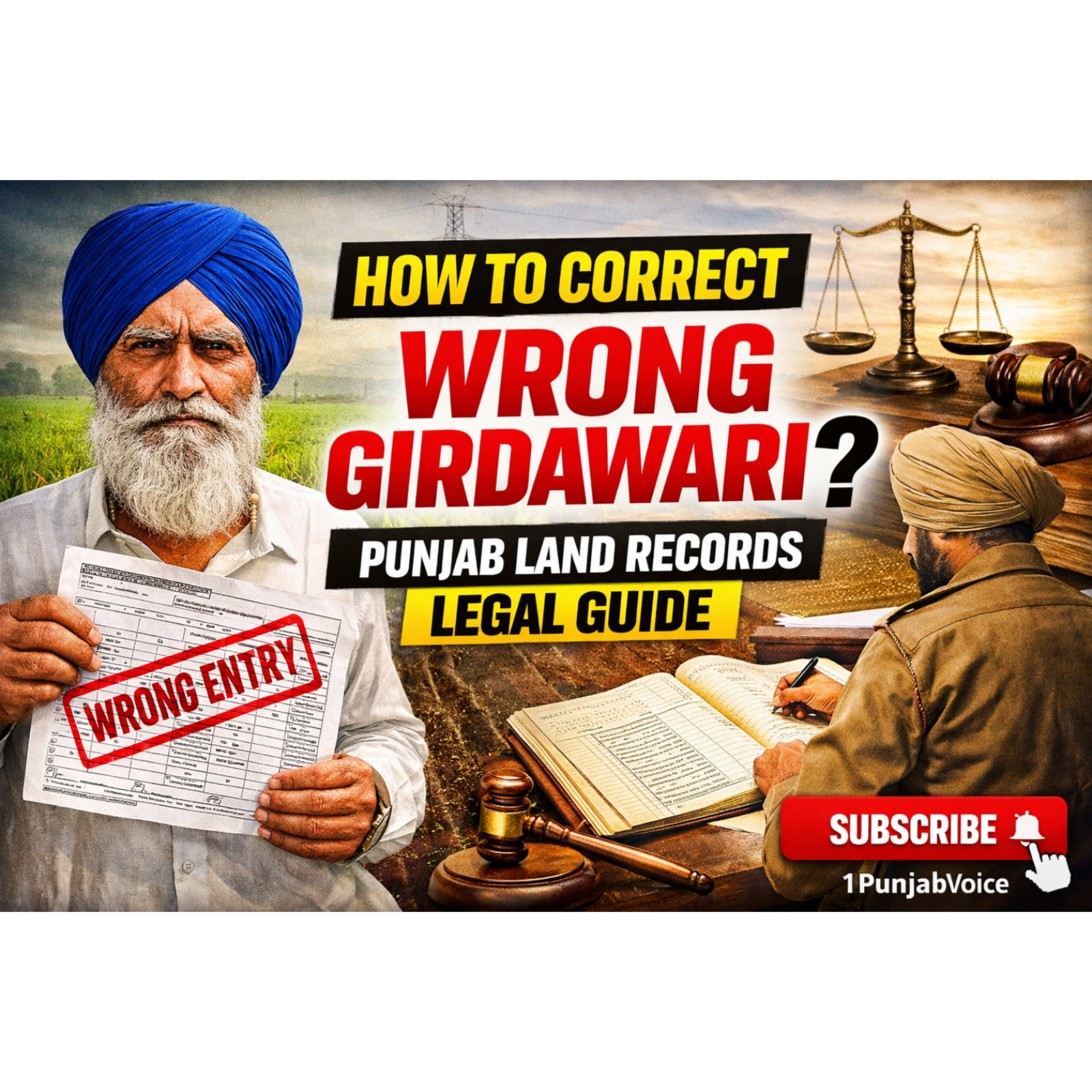 ਗਿਰਦਾਵਰੀ: ਗਲਤ ਗਿਰਦਾਵਰੀ ਕਿਵੇਂ ਠੀਕ ਕਰਵਾਈਏ?  How to Correct Wrong Girdawari? Punjab Land Records Legal Guide