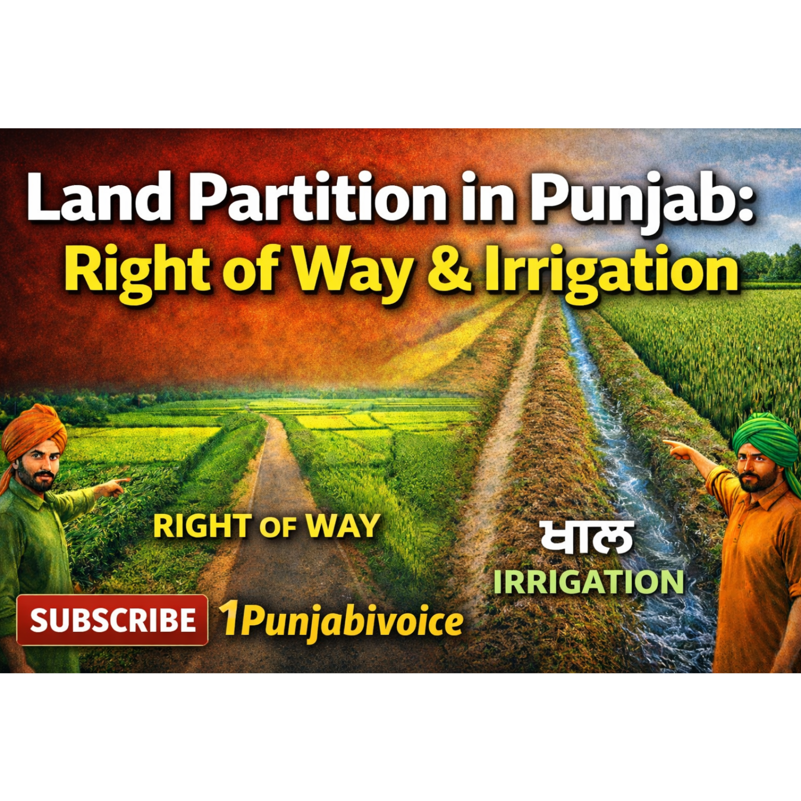 ਜ਼ਮੀਨ ਦੀ ਵੰਡ ਸਮੇਂ ਰਸਤਾ ਤੇ ਖਾਲ ਕਿਵੇਂ ਤੈਅ ਹੁੰਦੇ ਹਨ?. Land Partition in Punjab: Right of Way & Irrigation