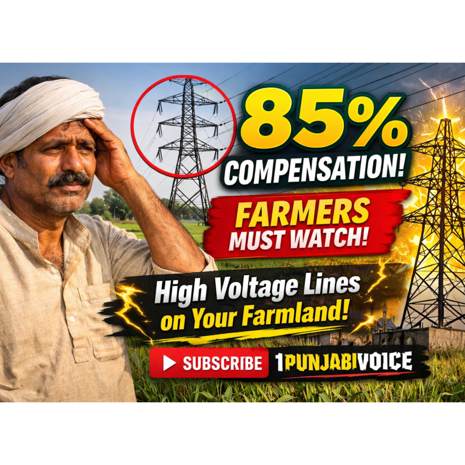 ਖੇਤਾਂ ਵਿੱਚ ‘ਬਿਜਲੀ ਦੀਆਂ ਤਾਰਾਂ’ (High Voltage Lines) ਲੰਘਣ ‘ਤੇ ਮੁਆਵਜ਼ਾ,