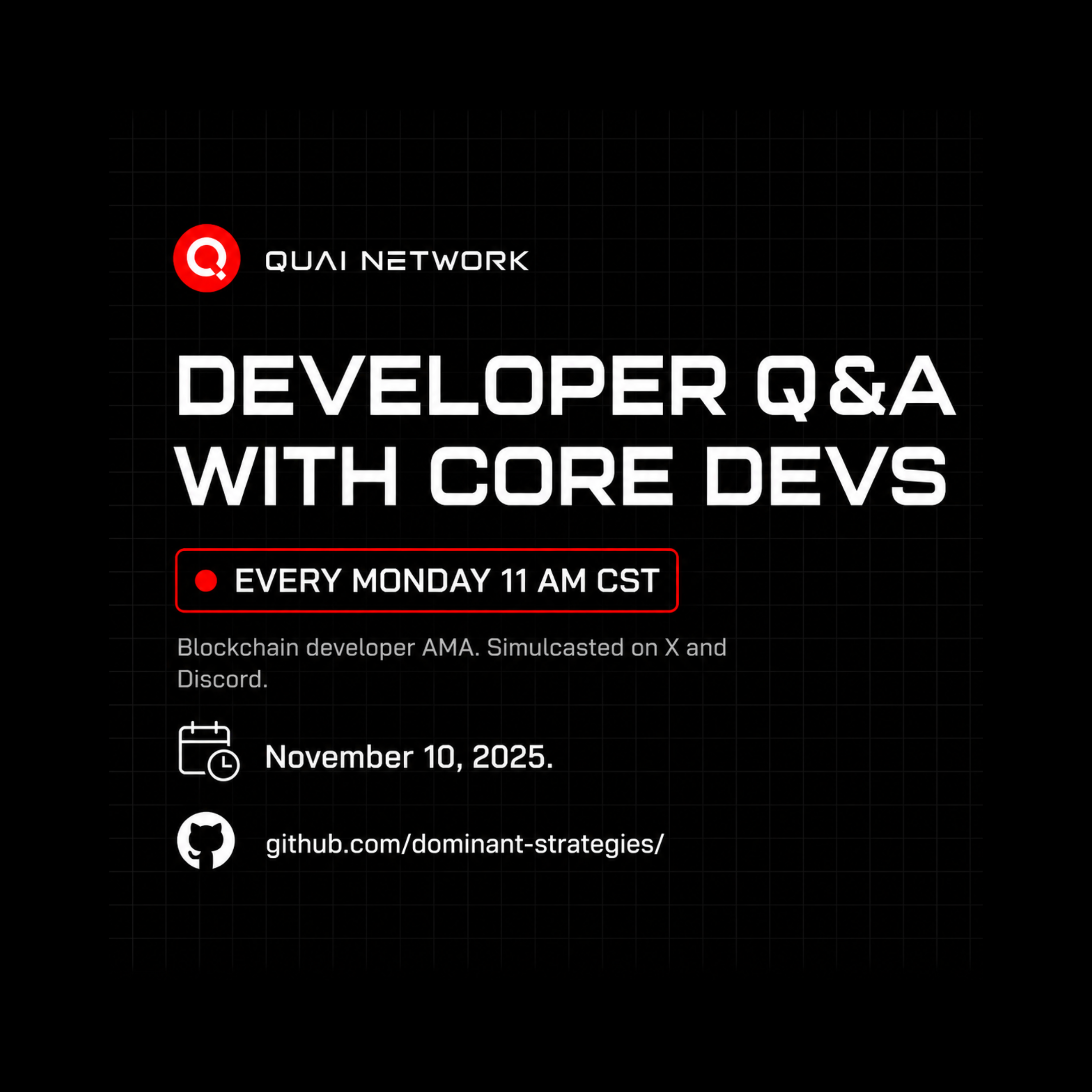 Nov 10, 2025 | Quai Network Developer AMA – SOAP Emissions Controller | Quai Network X-Space AMA episode artwork