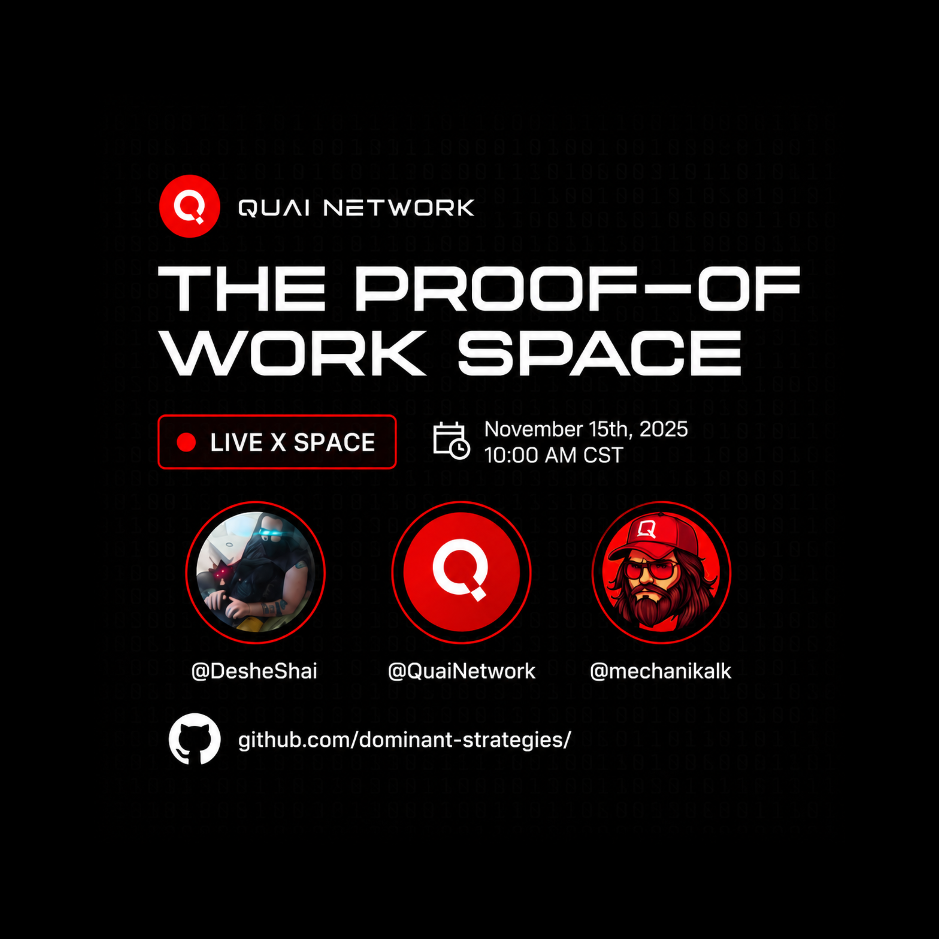 Nov 15, 2025 | Quai Friday- Proof-of-Work Evolved _ Multi-algo PoW and Chain Revenue with Shai Wyborski | Quai Network X-Space AMA episode artwork