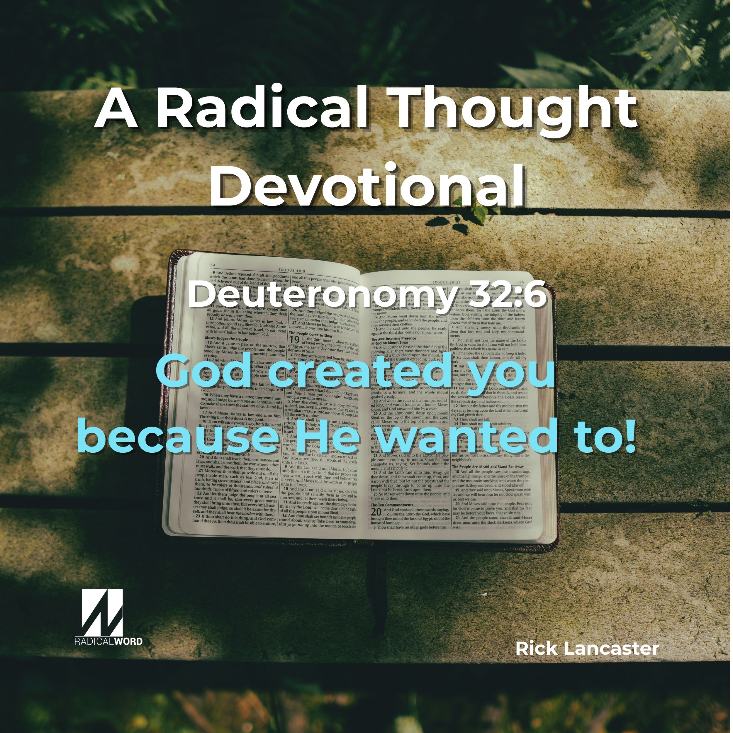 God created you because He wanted to! A Radical Thought devotional on Deuteronomy 32:6 episode artwork