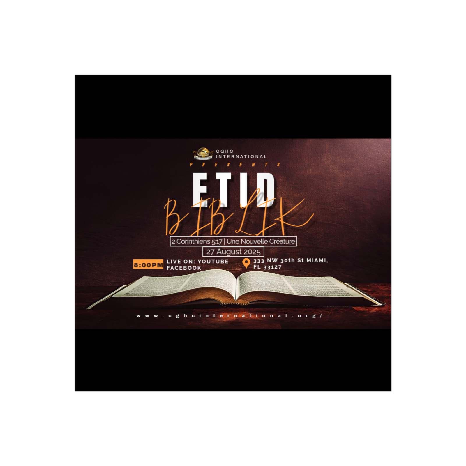 2 Corinthiens 5:17 - Une Nouvelle Créature | BIBLE Study, Étude BIBLIQUE | Prophetess Dr. Nadege Dutes | RADIO TELE D'HONNEUR | CGHC INTERNATIONAL | EGLISE DE DIEU SAINTETÉ EN CHRIST | 8.27.2025 | A New Creation In JESUS CHRIST!