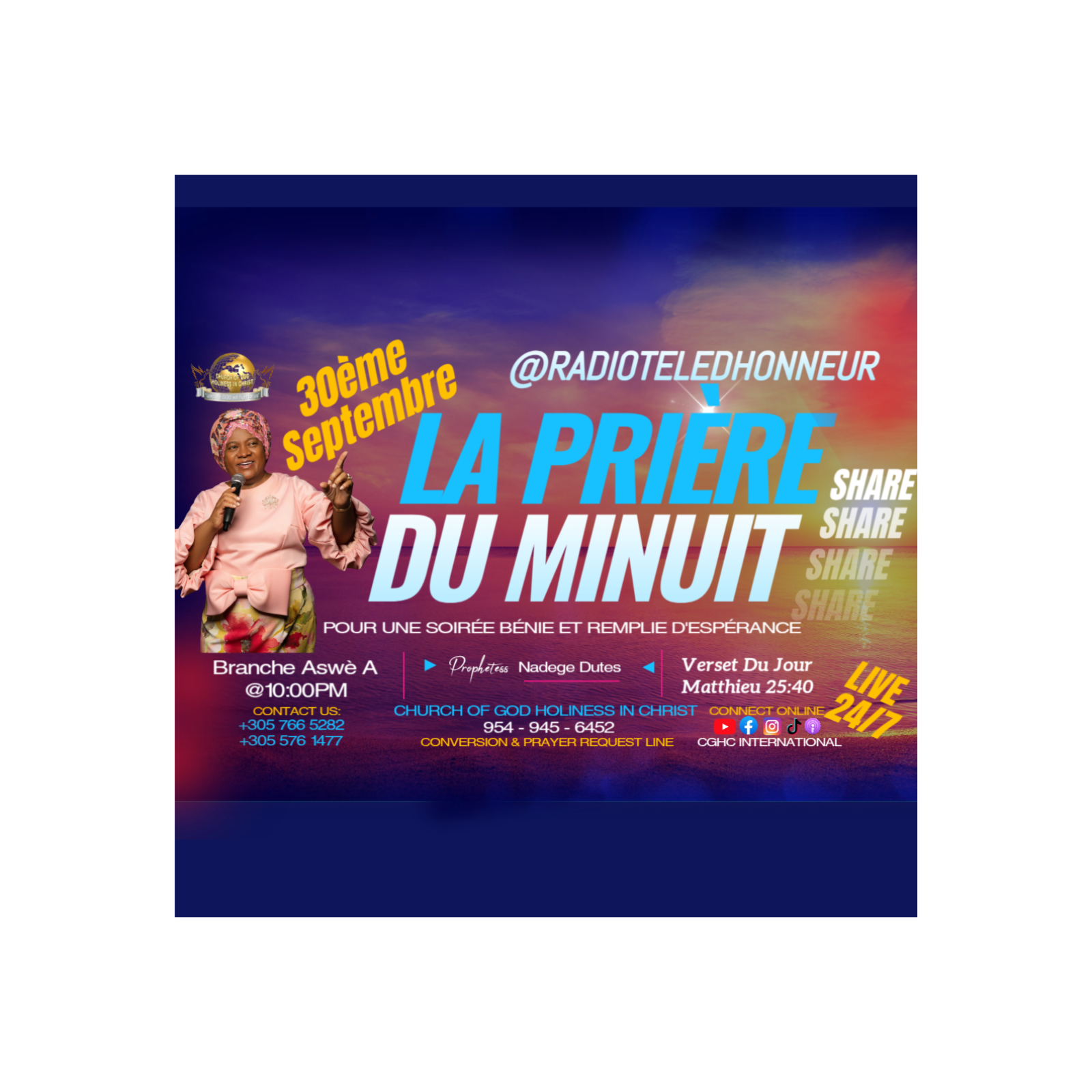 RADIO TELE D\'HONNEUR | POUR UNE JOURNÉE BÉNIE ET REMPLIE D\'ESPÉRANCE |PRIÈRE DU MATIN|DHONNEUR |CGHC