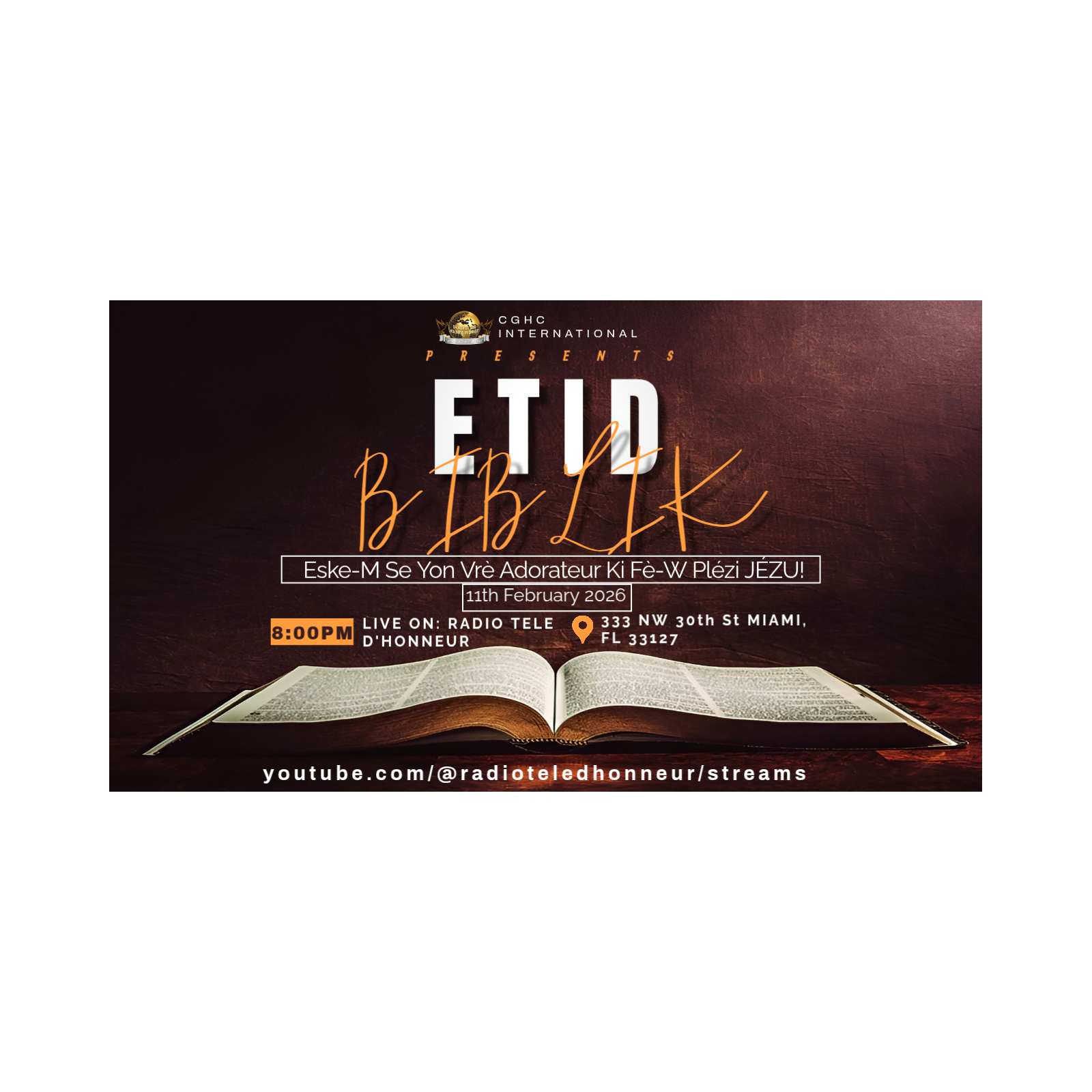 Eske-M Se Yon Vrè Adorateur Ki Fè-W Plézi JÉZU! Am I A Worshipper Who Pleases YOU LORD JESUS! | BIBLE Study, Étude BIBLIQUE | Prophetess Dr. Nadege Dutes | RADIO TELE D'HONNEUR | CGHC INTERNATIONAL | EGLISE DE DIEU SAINTETÉ EN CHRIST | 2.11.2026