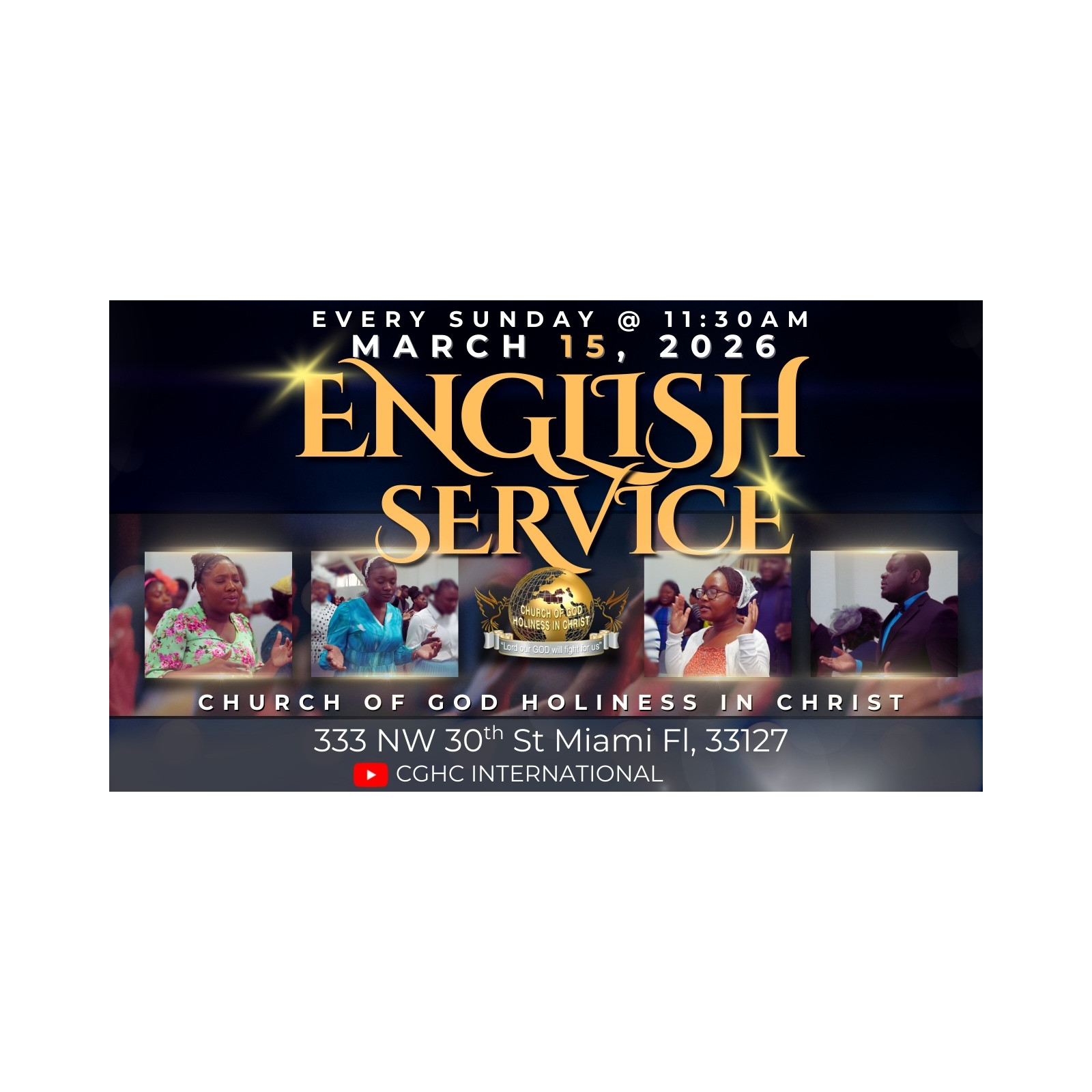3.15.2026 - Sunday English Service | Prophetesse Dr Nadege Dutes | CGHC International | EGLISE DE DIEU SAINTETÉ EN CHRIST | Sunday English Service 3.15.2026