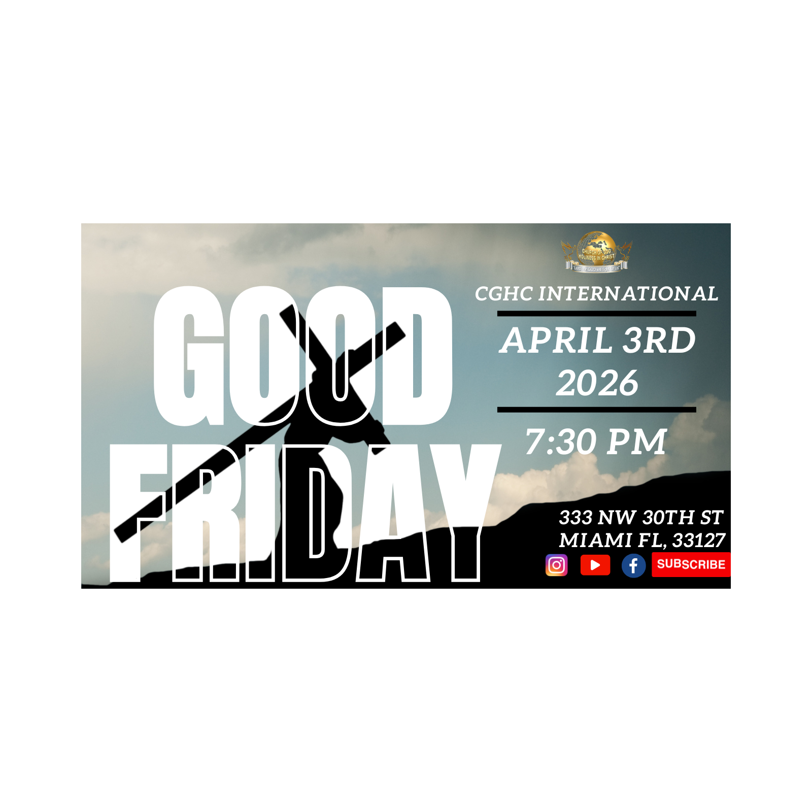 4.3.2026 - Vendredi SAINT - GOOD Friday - April 3, 2026 | Prophetesse Dr Nadege Dutes | CGHC International | EGLISE DE DIEU SAINTETÉ EN CHRIST