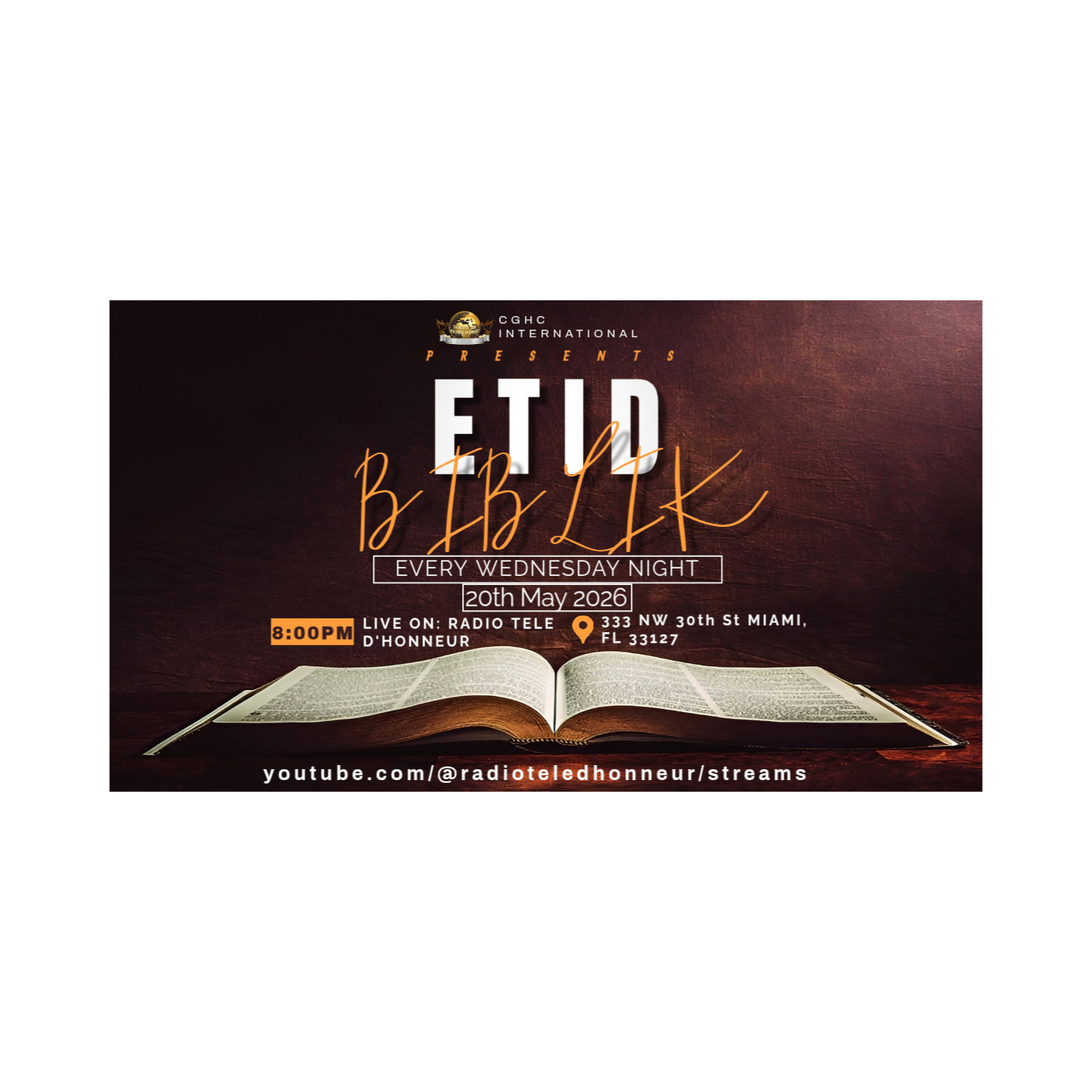 🏆 5.20.2026 - BIBLE Study, Étude BIBLIQUE - May 20 | Prophetess Dr. Nadege Dutes | RADIO TELE D'HONNEUR | CGHC INTERNATIONAL | EGLISE DE DIEU SAINTETÉ EN CHRIST | 5.20.2026 episode artwork