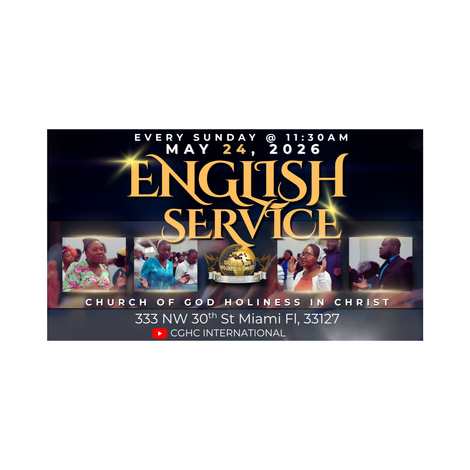 5.24.26 - Stand On GOD'S WORD! - Sister Bazile | Prophetesse Dr Nadege Dutes | CGHC International | EGLISE DE DIEU SAINTETÉ EN CHRIST | Pentecostal Sunday English Service 5.24.2026