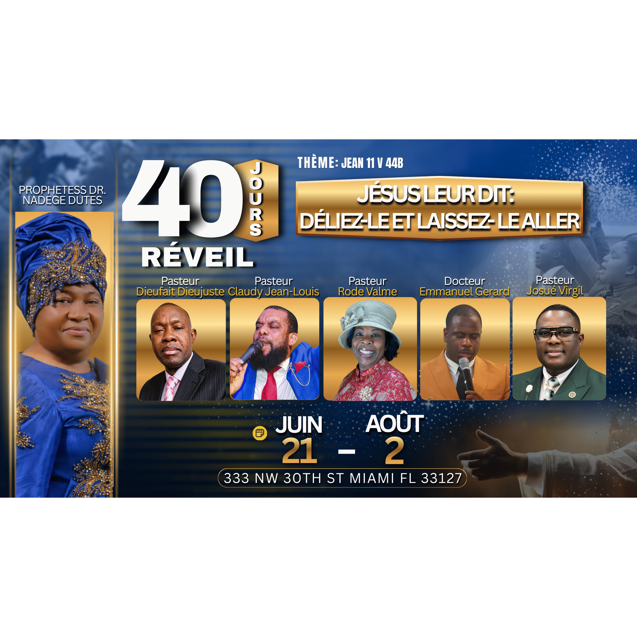 7.26.26 - Day 36 - 40 Days 2026 | Prophetesse Dr Nadege Dutes | CGHC International | EGLISE DE DIEU SAINTETÉ EN CHRIST | 7.26.2026 Sunday episode artwork