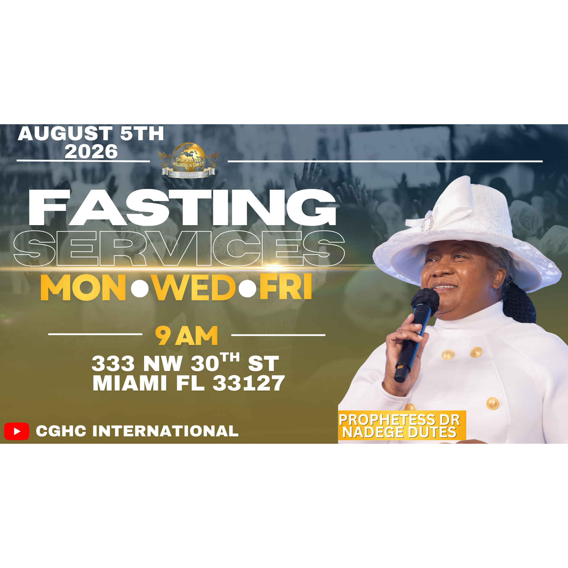 8.5.2026 - Mercredi Journée de Jeûne - August 5, 2026 | Prophetesse Dr Nadege Dutes | CGHC International | EGLISE DE DIEU SAINTETÉ EN CHRIST episode artwork
