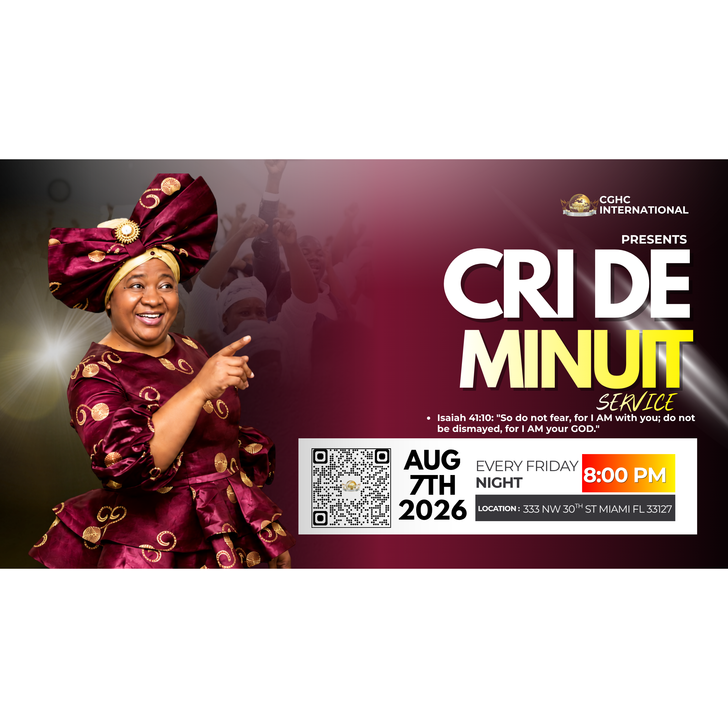 8.7.2026 - Vendredi Cri De Minuit - August 7, 2026 | Prophetesse Dr Nadege Dutes | CGHC International | EGLISE DE DIEU SAINTETÉ EN CHRIST episode artwork