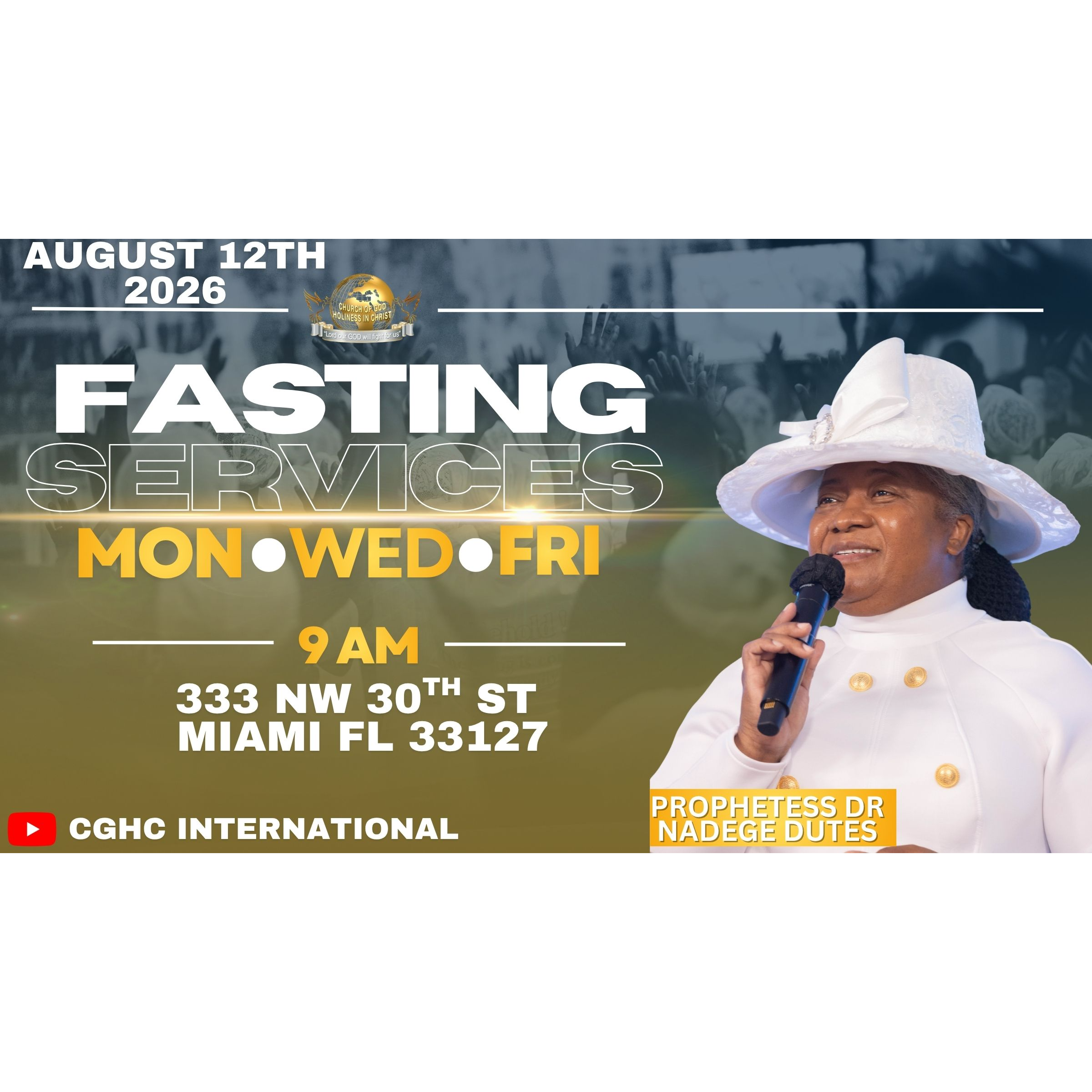 8.12.2026 - Mercredi Journée de Jeûne - August 12, 2026 | Prophetesse Dr Nadege Dutes | CGHC International | EGLISE DE DIEU SAINTETÉ EN CHRIST episode artwork