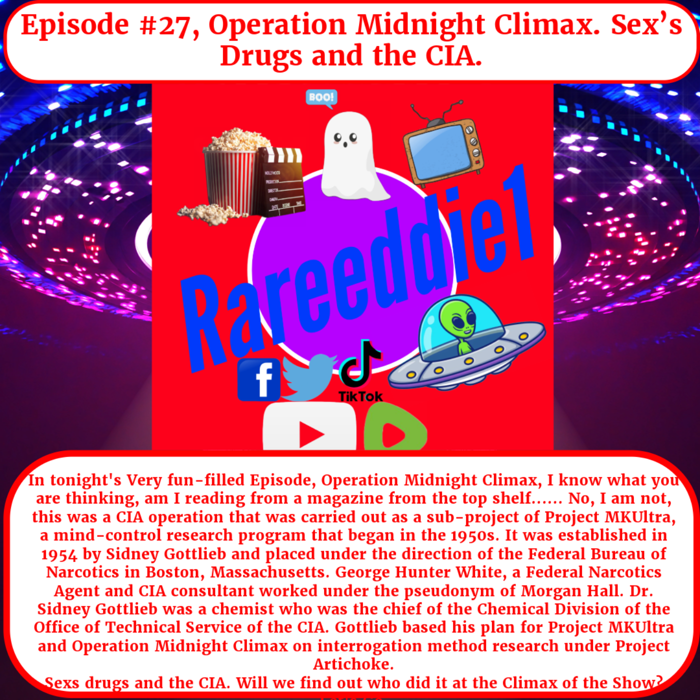 Episode #27, Operation Midnight Climax. Sex’s Drugs and the CIA.