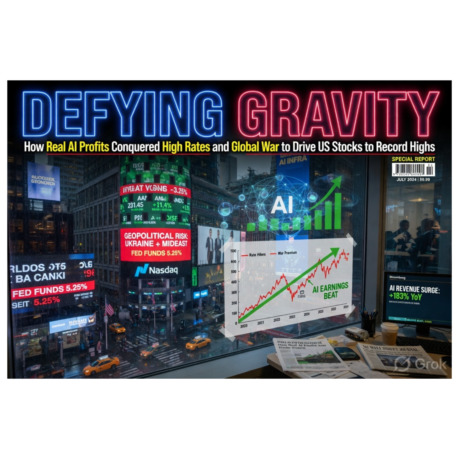 Defying Gravity: How Real AI Profits Conquered High Rates and Global War to Drive US Stocks to Record Highs episode artwork