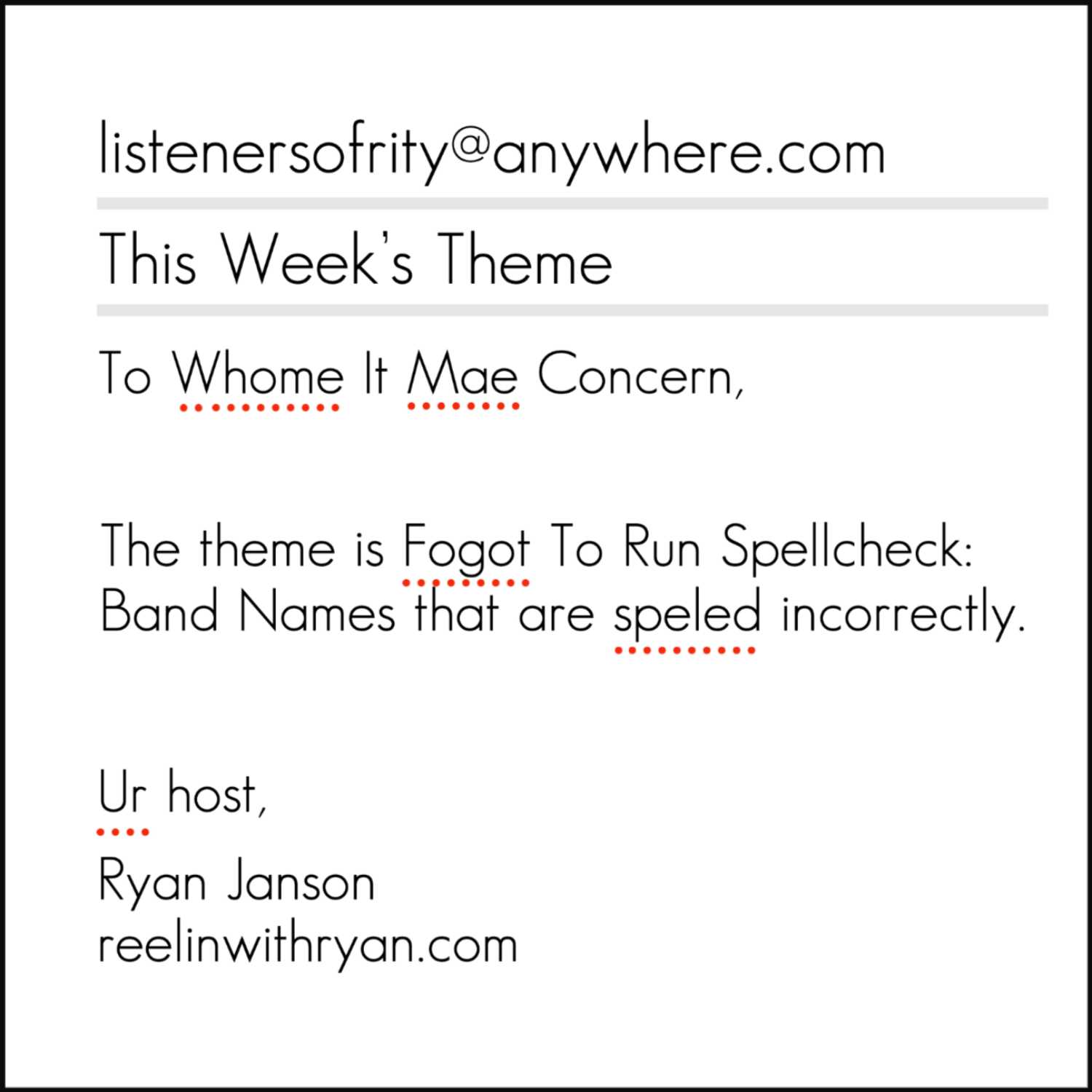 Forgot To Run Spell Check: 04/21/23