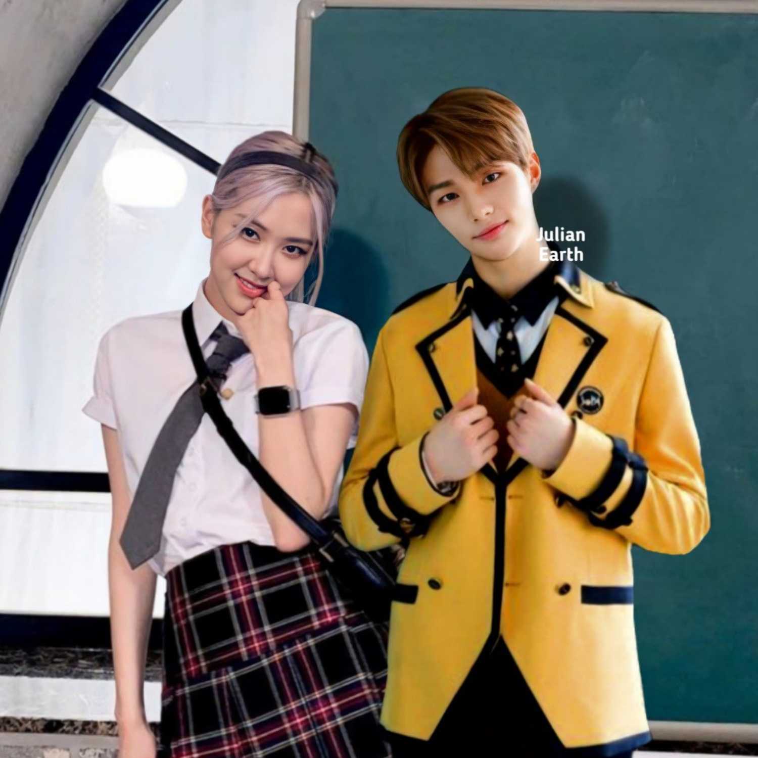 ROSÉ (BLACKPINK) & HYUNJIN (STRAY KIDS) - 'I Kissed A Girl/Boy' cover art