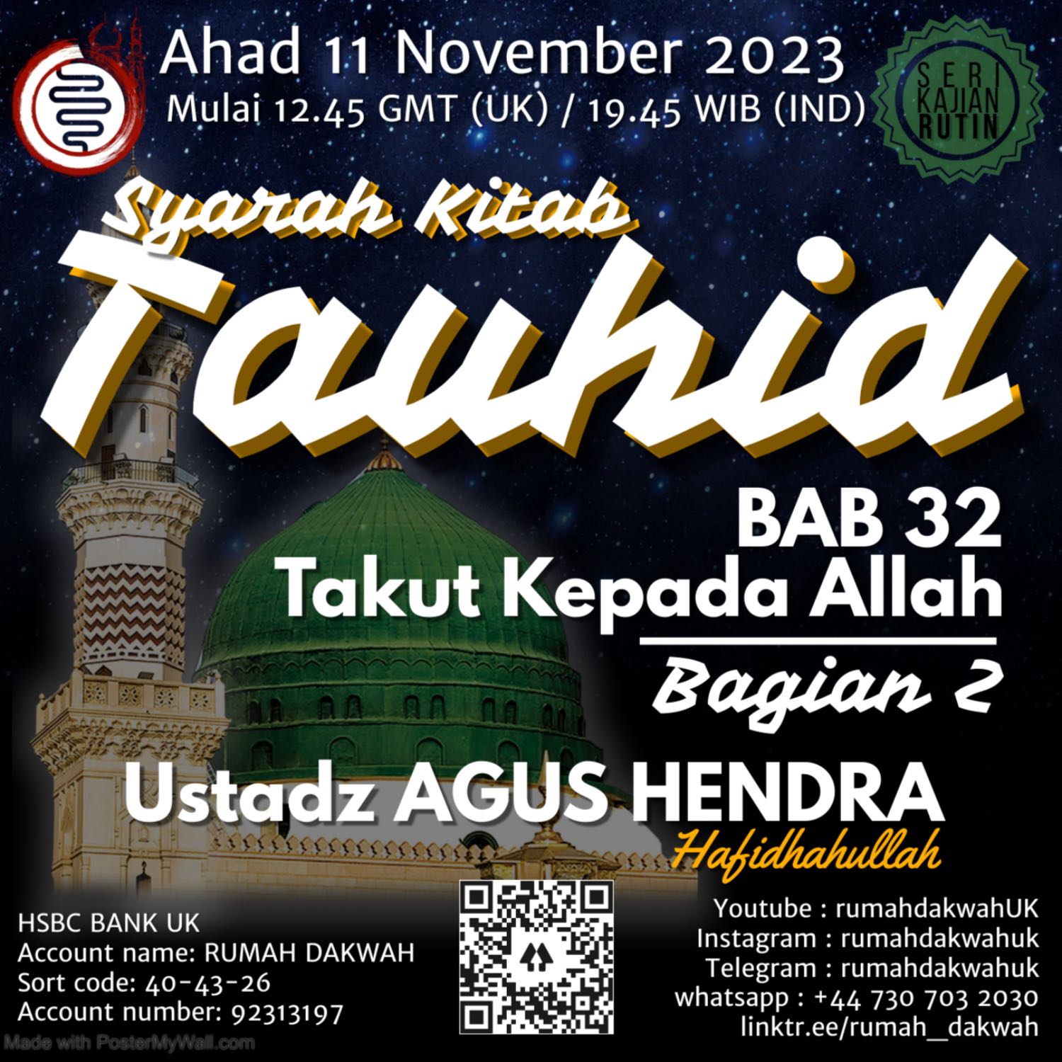 Syarah Kitab Tauhid - Takut Kepada Allah Bagian 