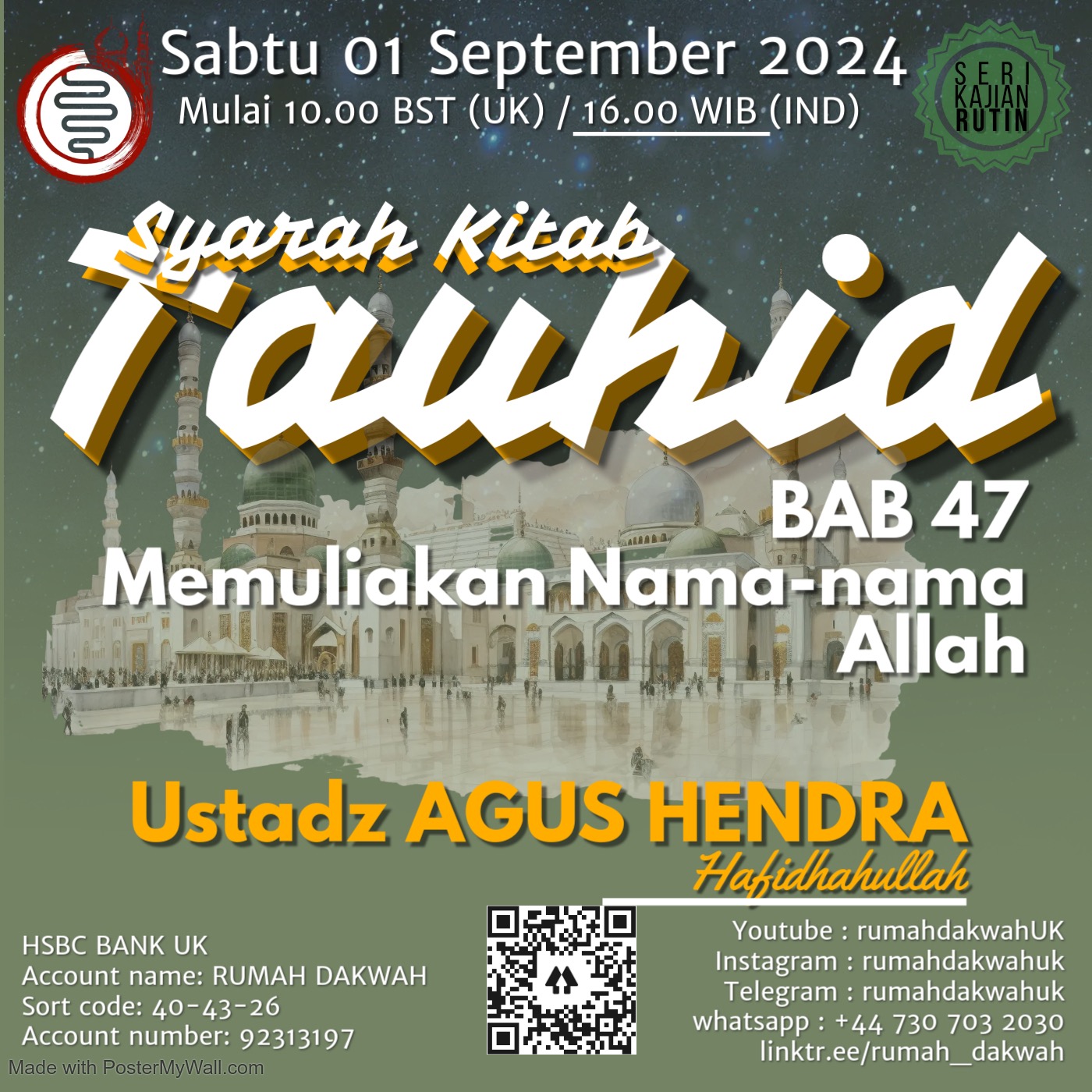 Ustadz Agus Hendra  Kitab Tauhid - Bab 47 _ Memuliakan Nama-nama Allah