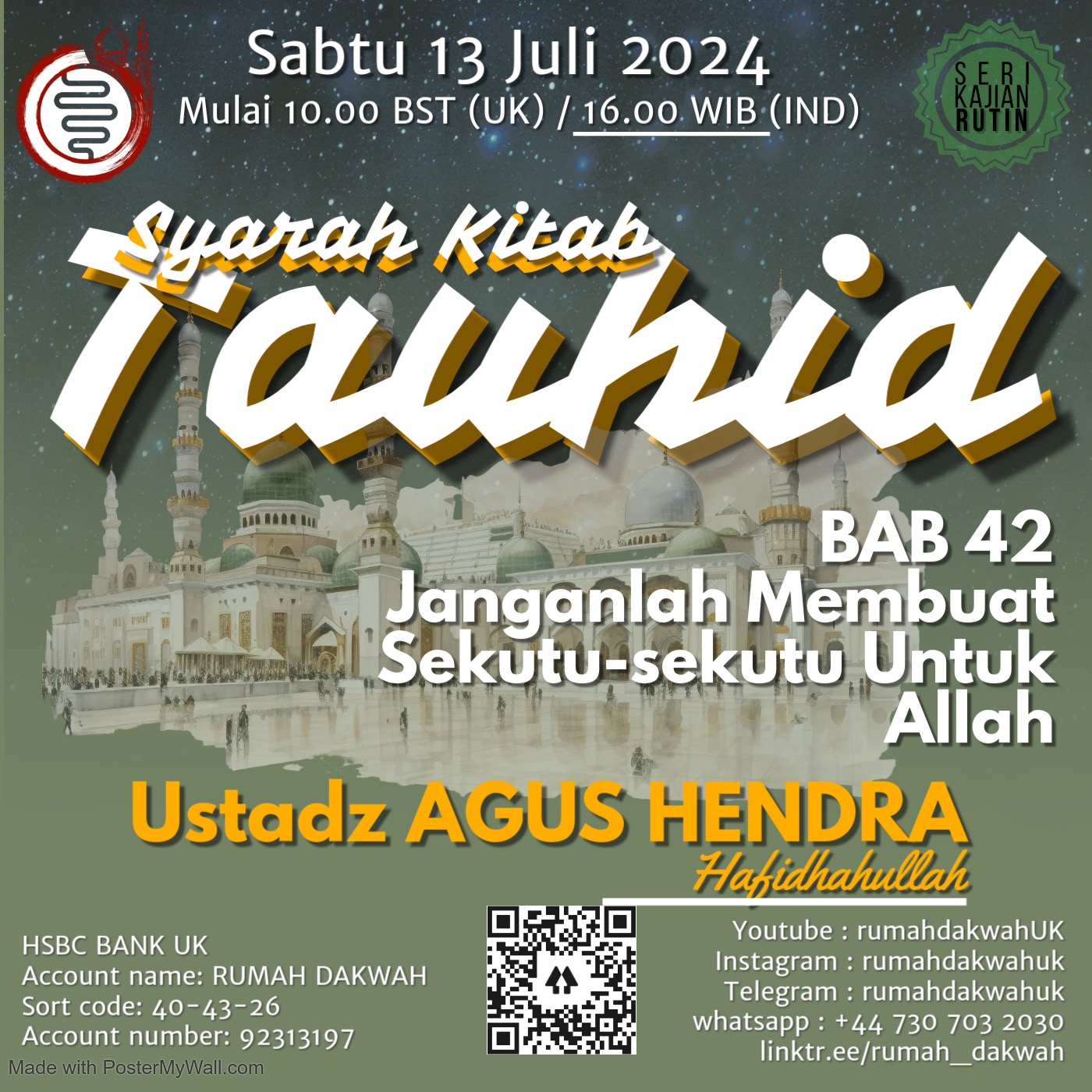 Ustadz Agus Hendra - Bab 42 Larangan Menjadikan Sekutu Bagi Allah 