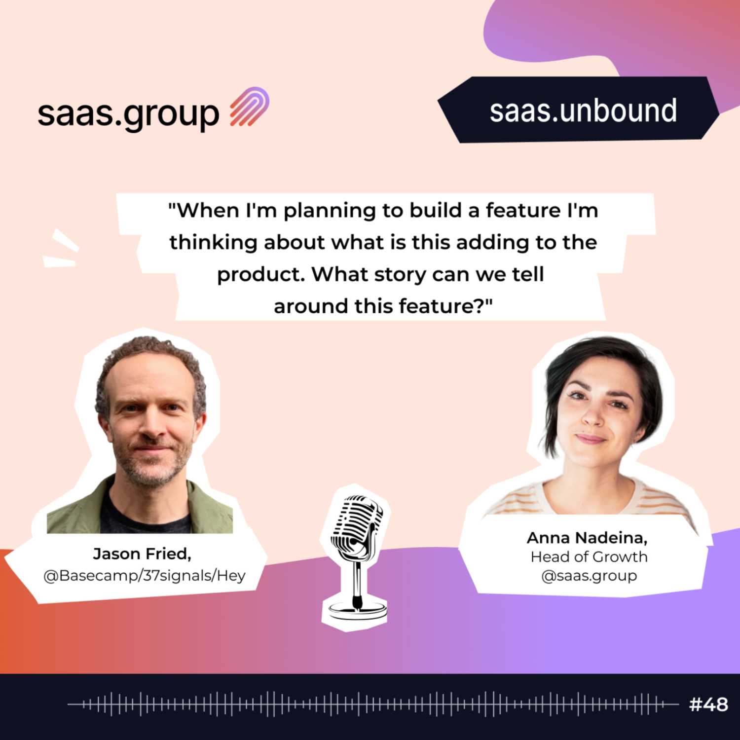 Jason Fried @37signals/@Basecamp/@Hey.com. Building products that make a point episode artwork