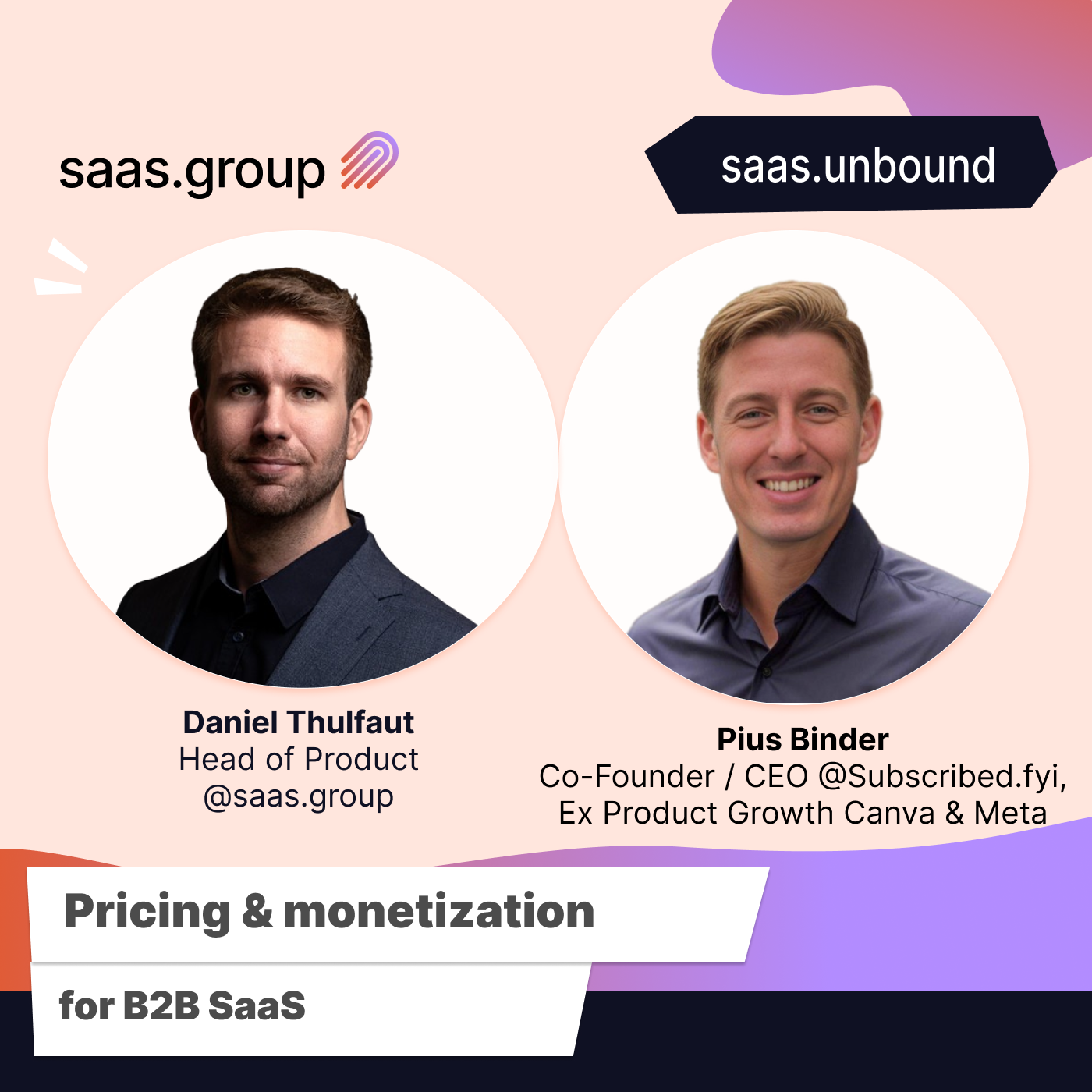 Pricing & monetization for B2B SaaS with Pius Binder and Daniel Thulfaut episode artwork