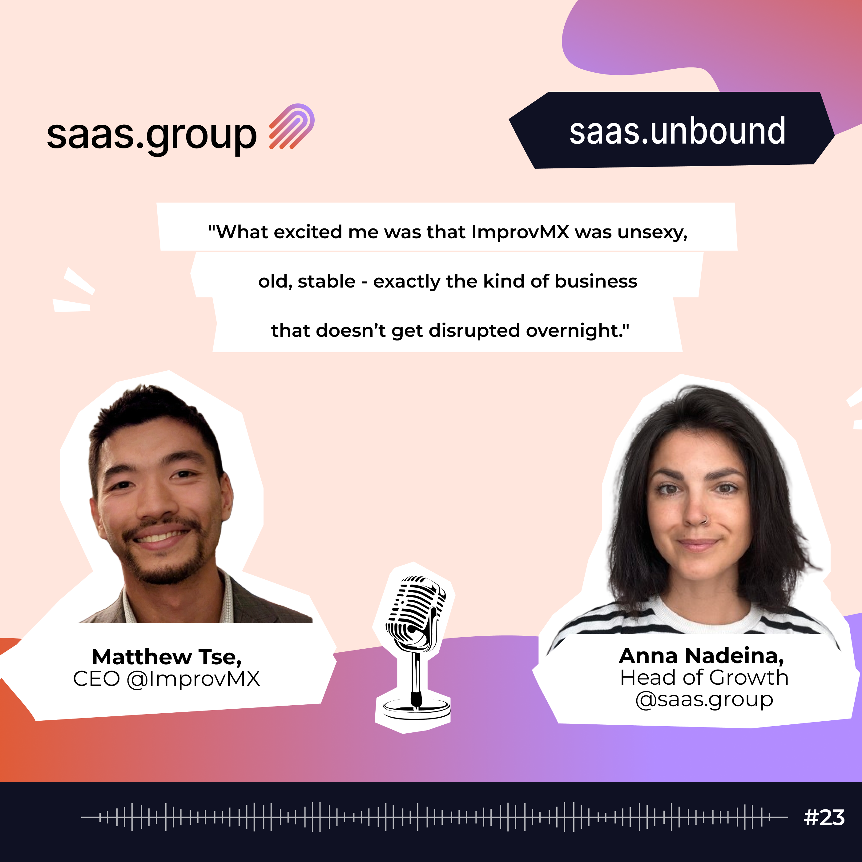 Why buying a boring SaaS might be better than building one with Matthew Tse @ImprovMX episode artwork