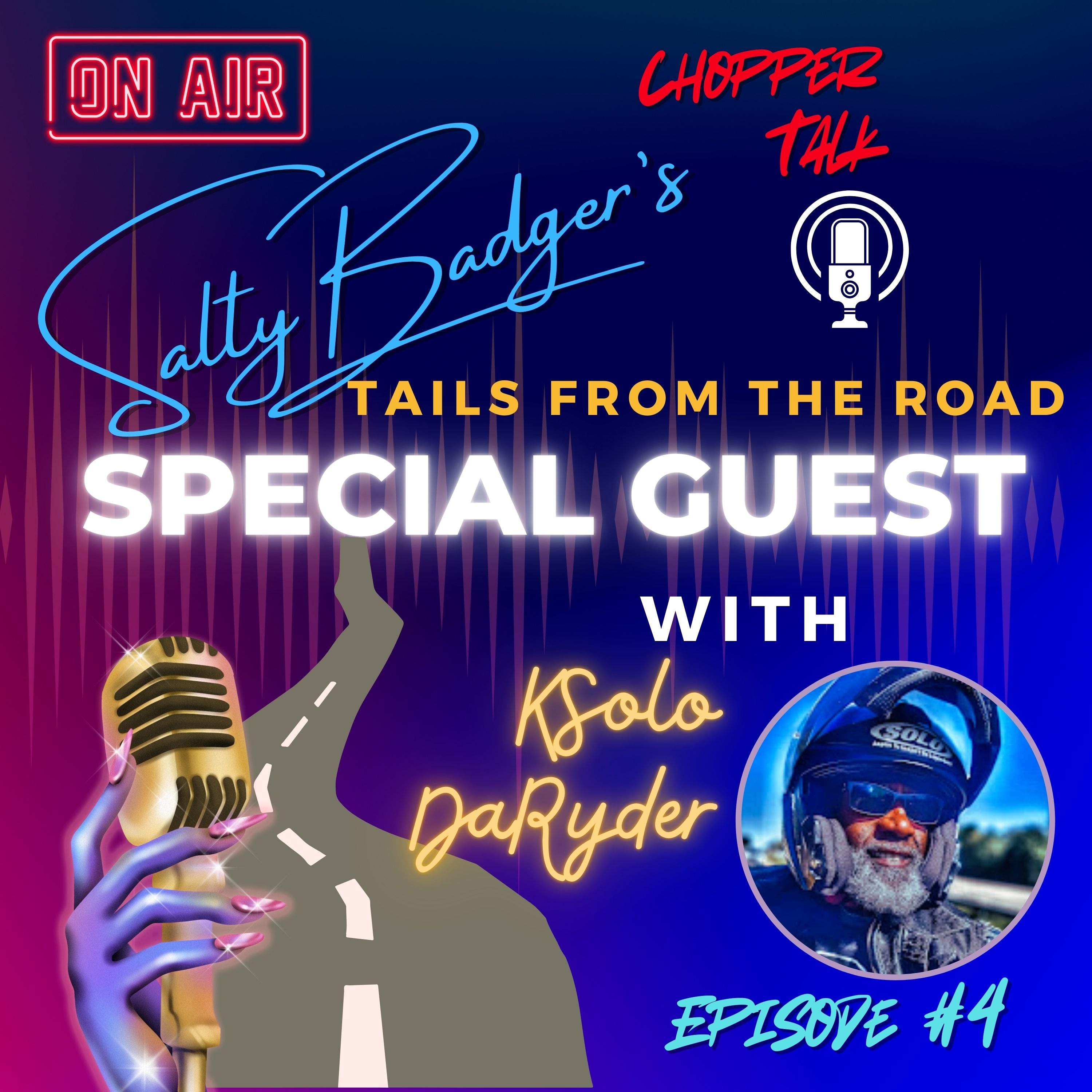 Salty Badgers Chopper Talk Tails of the Road Episode #4 W/ KSolo DaRyder  #motorcycle #interview episode artwork