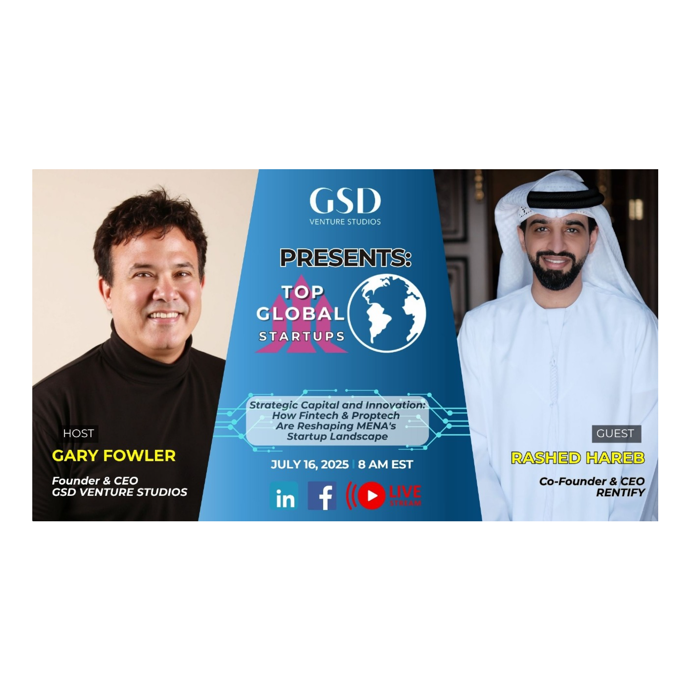 Top Global Startups: Strategic Capital and Innovation: How Fintech & Proptech Are Reshaping MENA's Startup Landscape with Rashed Hareb  episode artwork