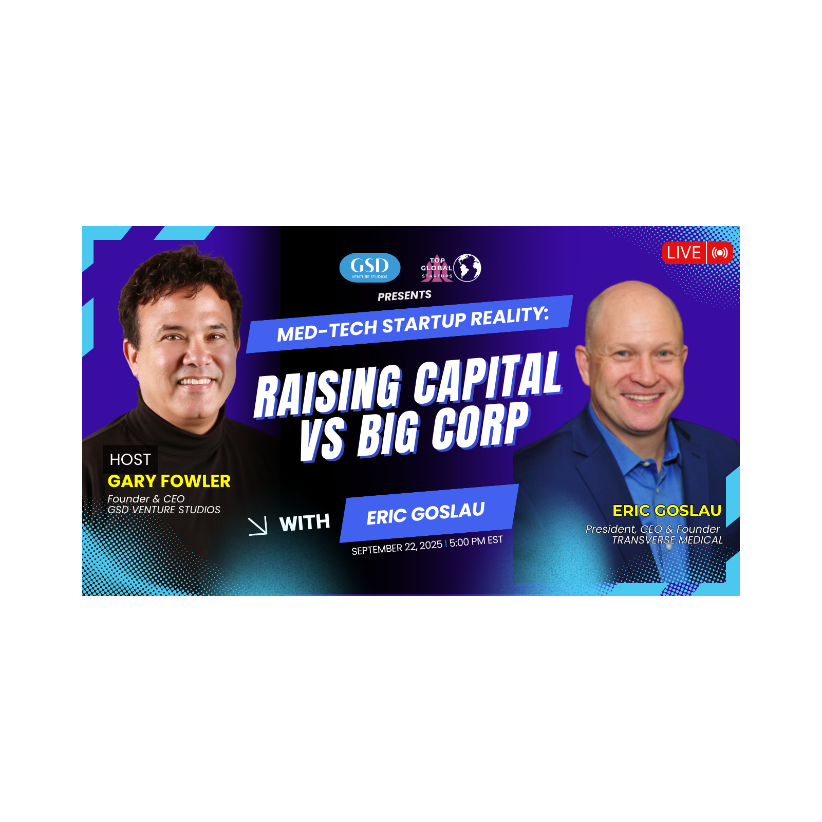 Med-Tech Startup Reality: Raising Capital vs Big Corp | Eric Goslau Series C CEO Live episode artwork
