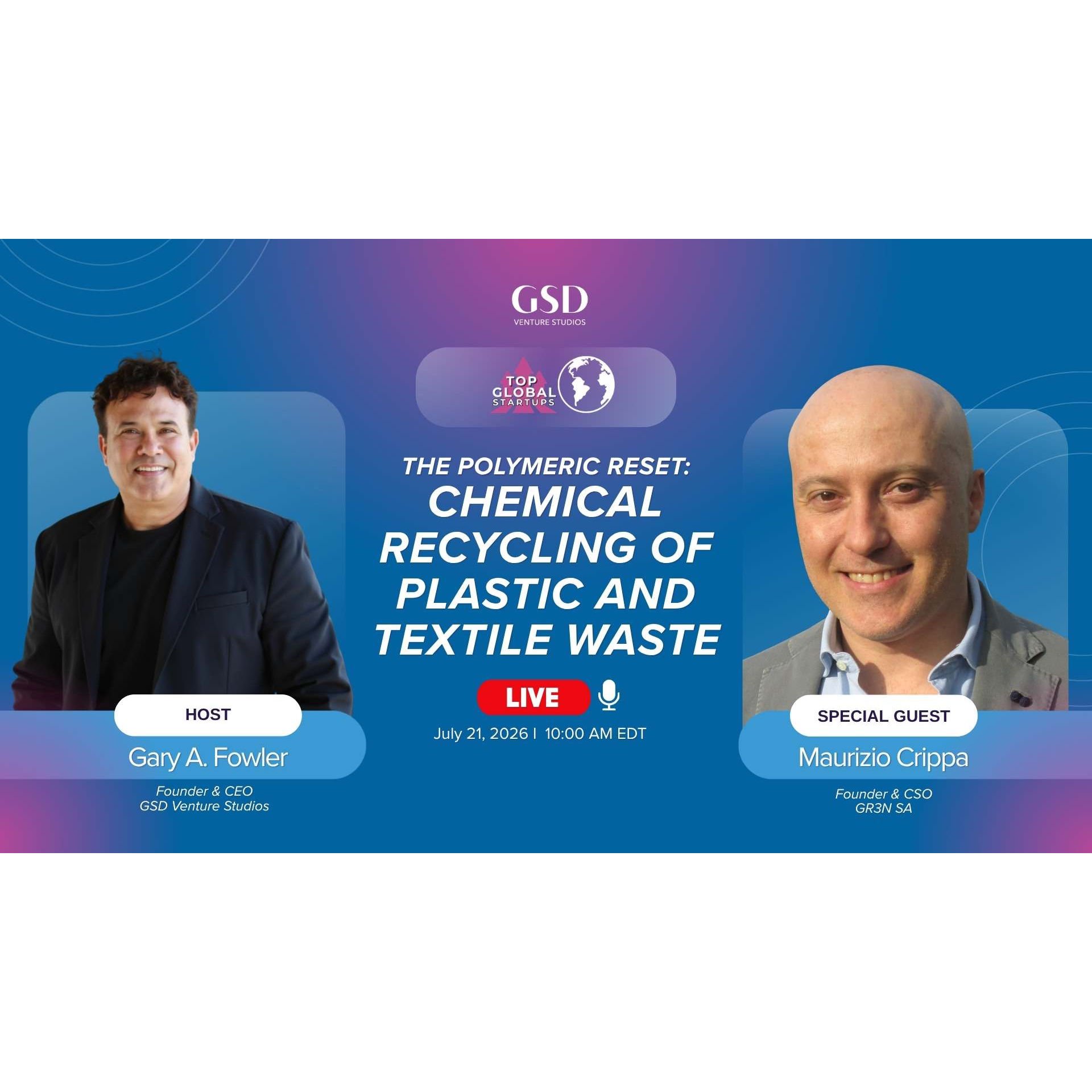 The Polymeric Reset: Chemical Recycling of Plastic and Textile Waste with Dr. Maurizio Crippa episode artwork