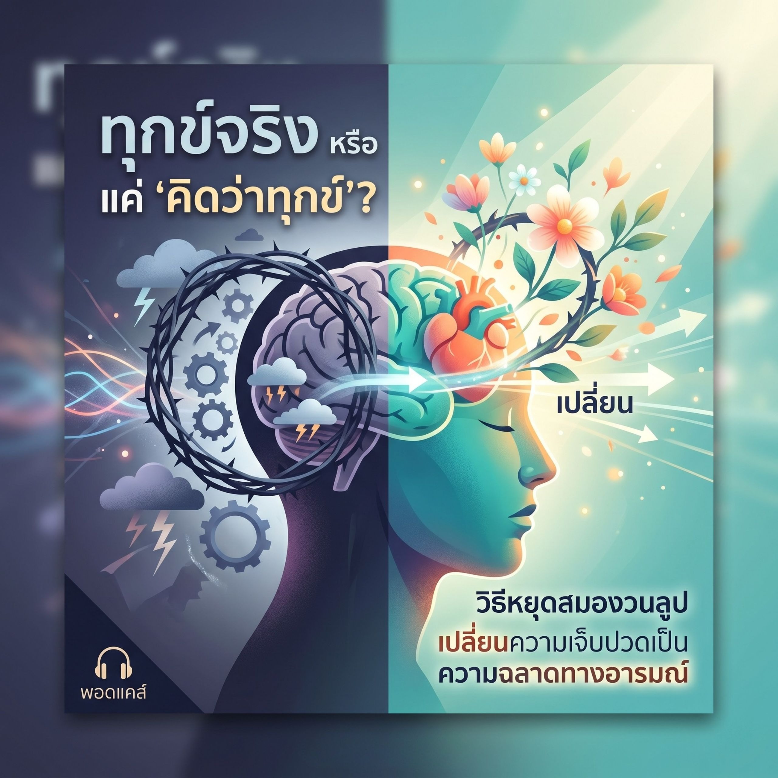 "ทุกข์จริง หรือ แค่ 'คิดว่าทุกข์'? วิธีหยุดสมองวนลูป เปลี่ยนความเจ็บปวดเป็นความฉลาดทางอารมณ์"