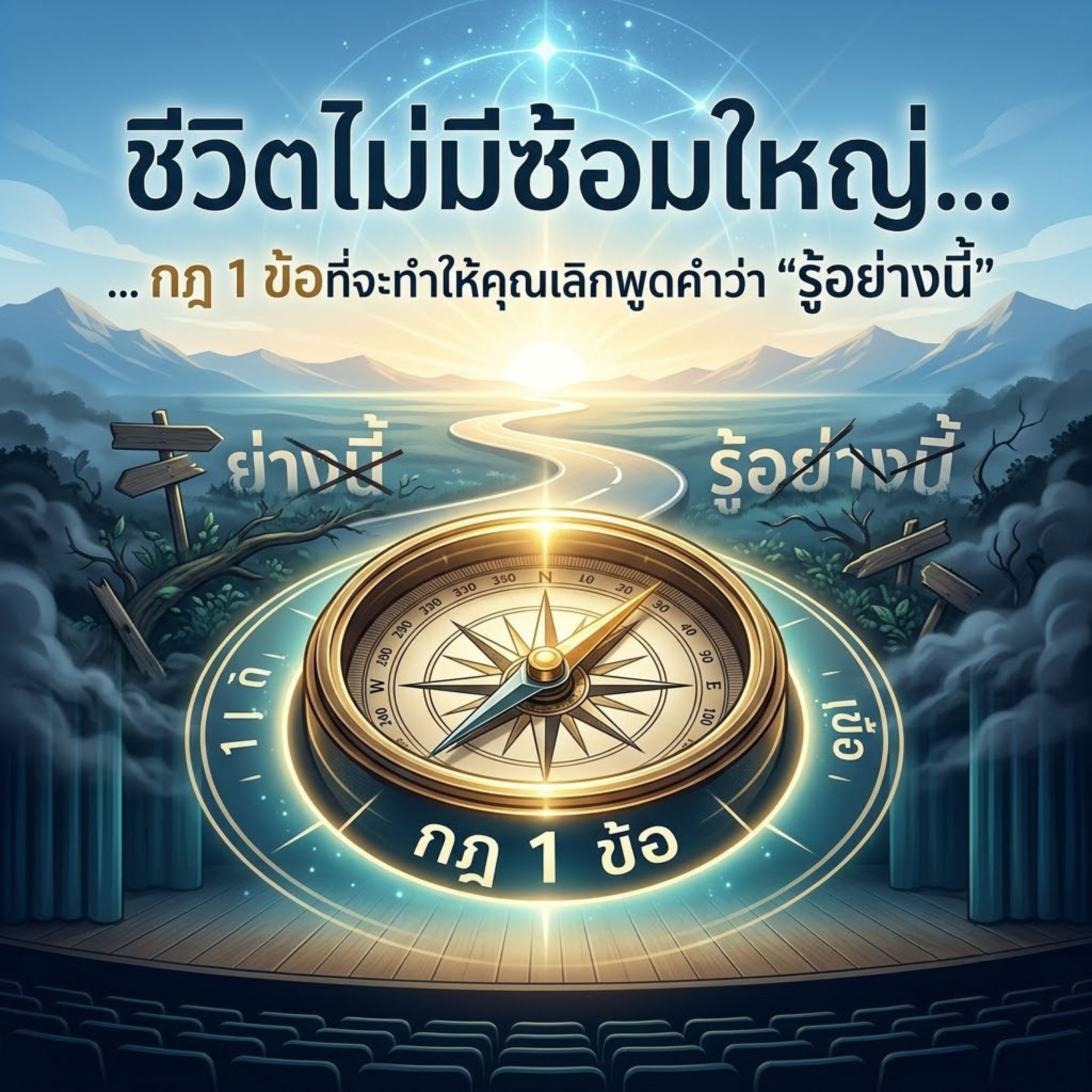 "ชีวิตไม่มีซ้อมใหญ่... กฎ 1 ข้อที่จะทำให้คุณเลิกพูดคำว่า 'รู้อย่างนี้'"