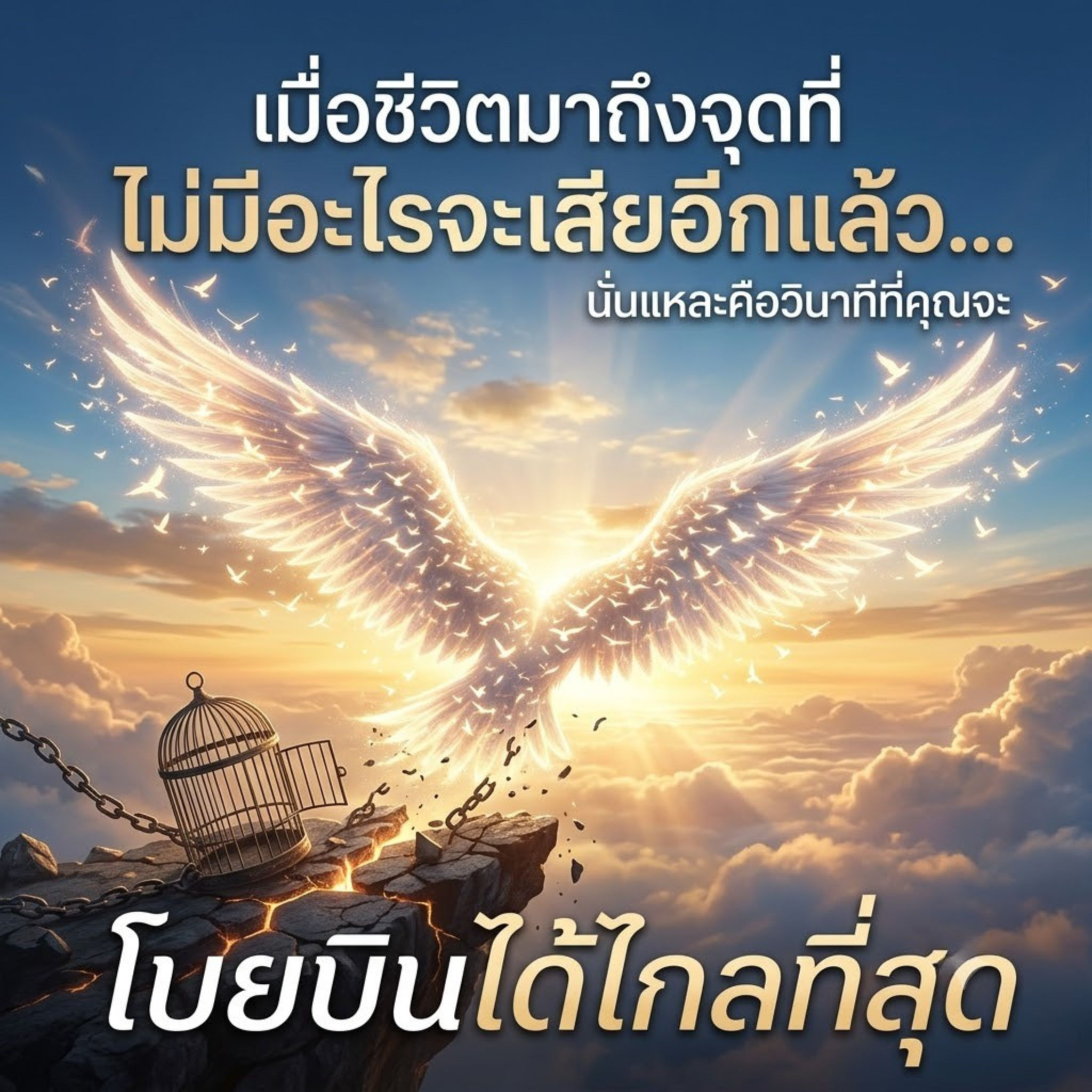 เมื่อชีวิตมาถึงจุดที่ ไม่มีอะไรจะเสียอีกแล้ว... นั่นแหละคือวินาทีที่คุณจะโบยบินได้ไกลที่สุด