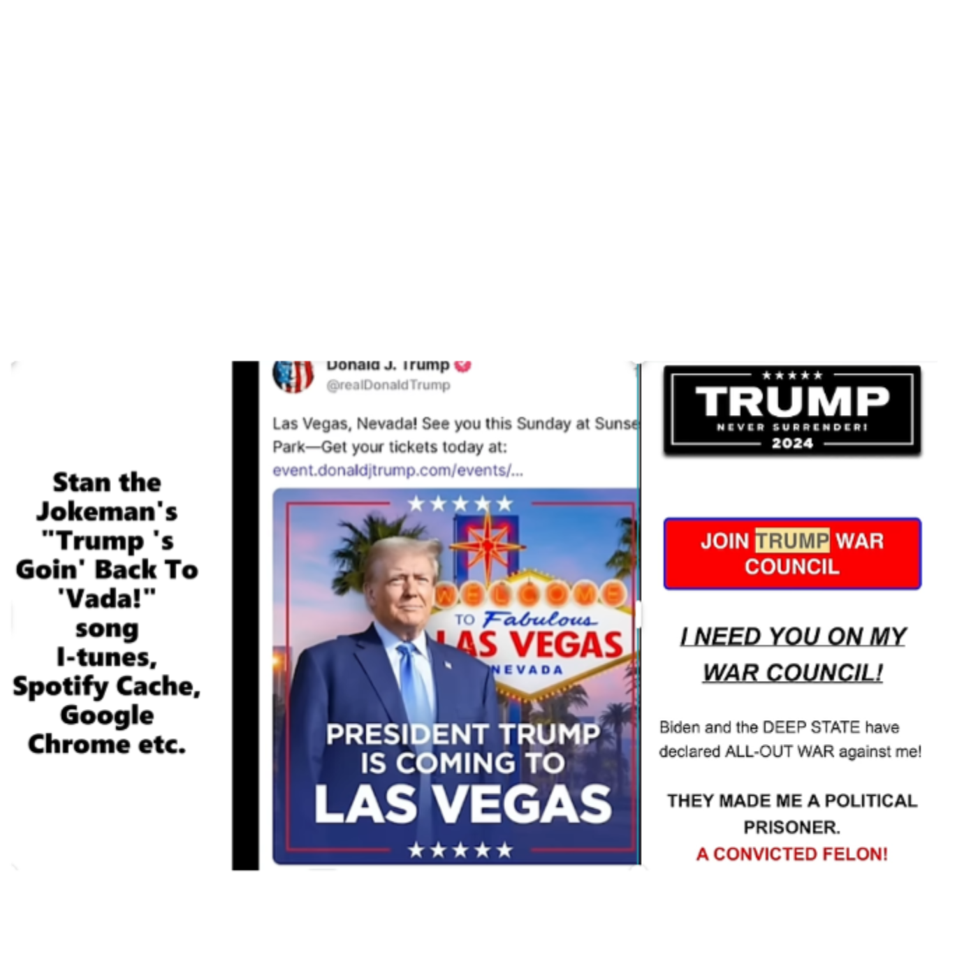 "Trump 's Goin' Back to 'Vada" song w/ lyrics Stan the Jokeman Show