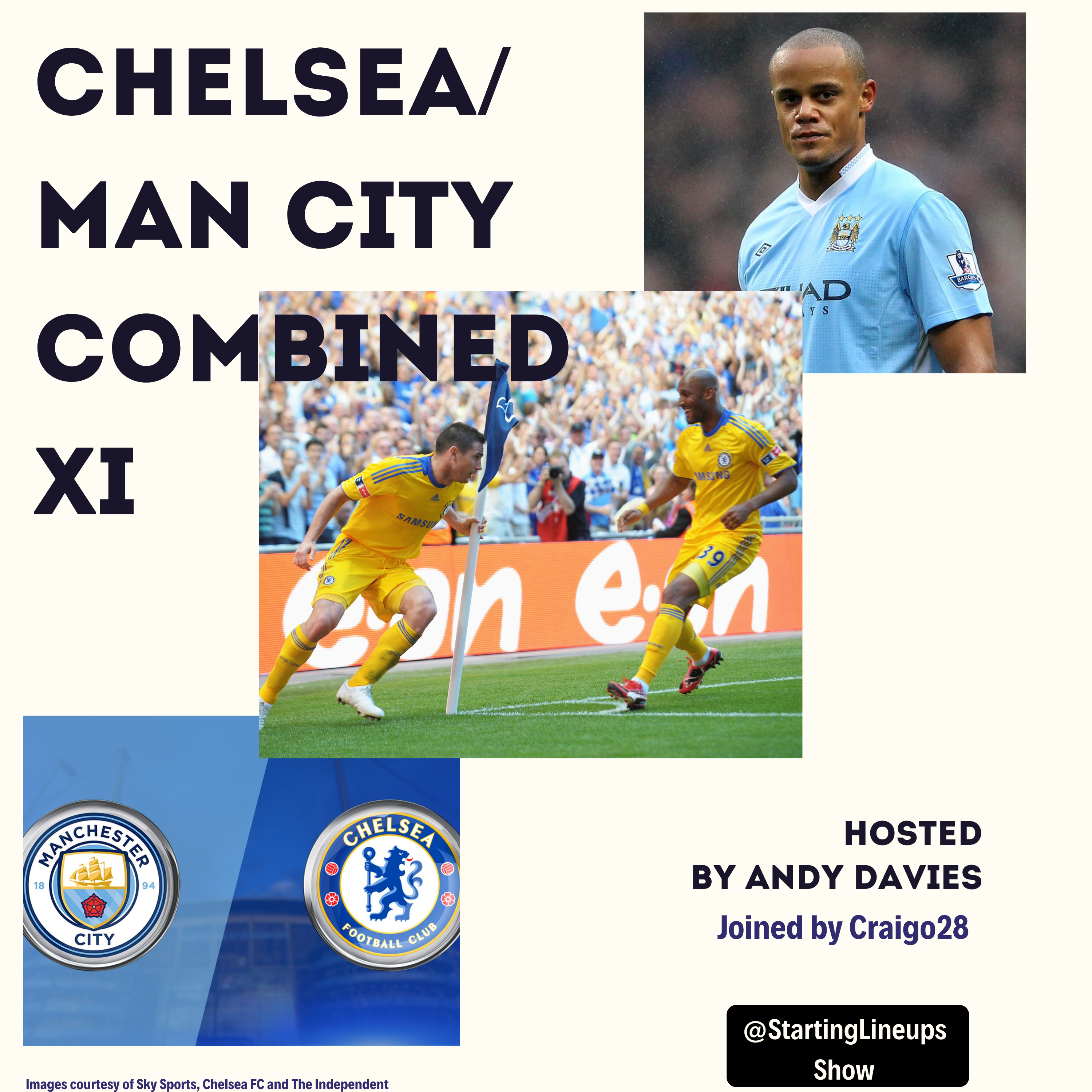 Creating a combined all-time Chelsea and Manchester City Starting XI episode artwork