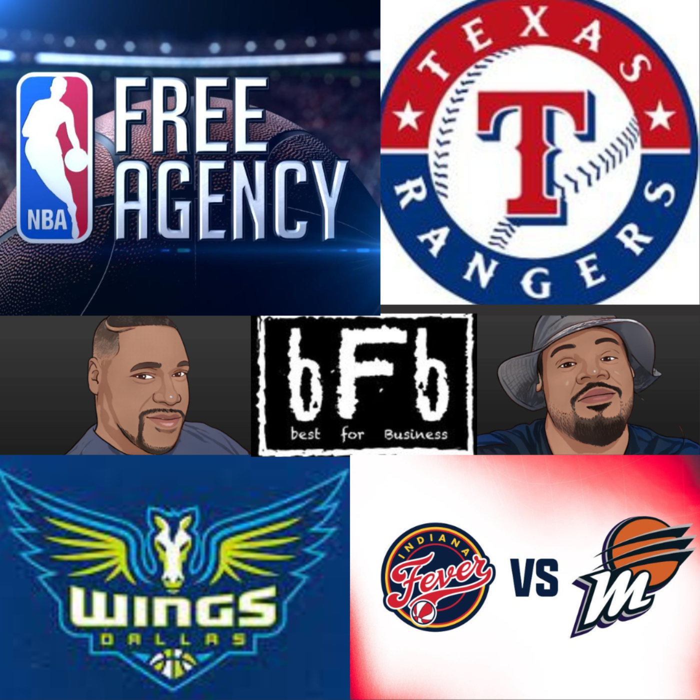bFb-NBA Free Agency, Texas Rangers, Fever vs Mercury, and Dallas Wings talks episode artwork