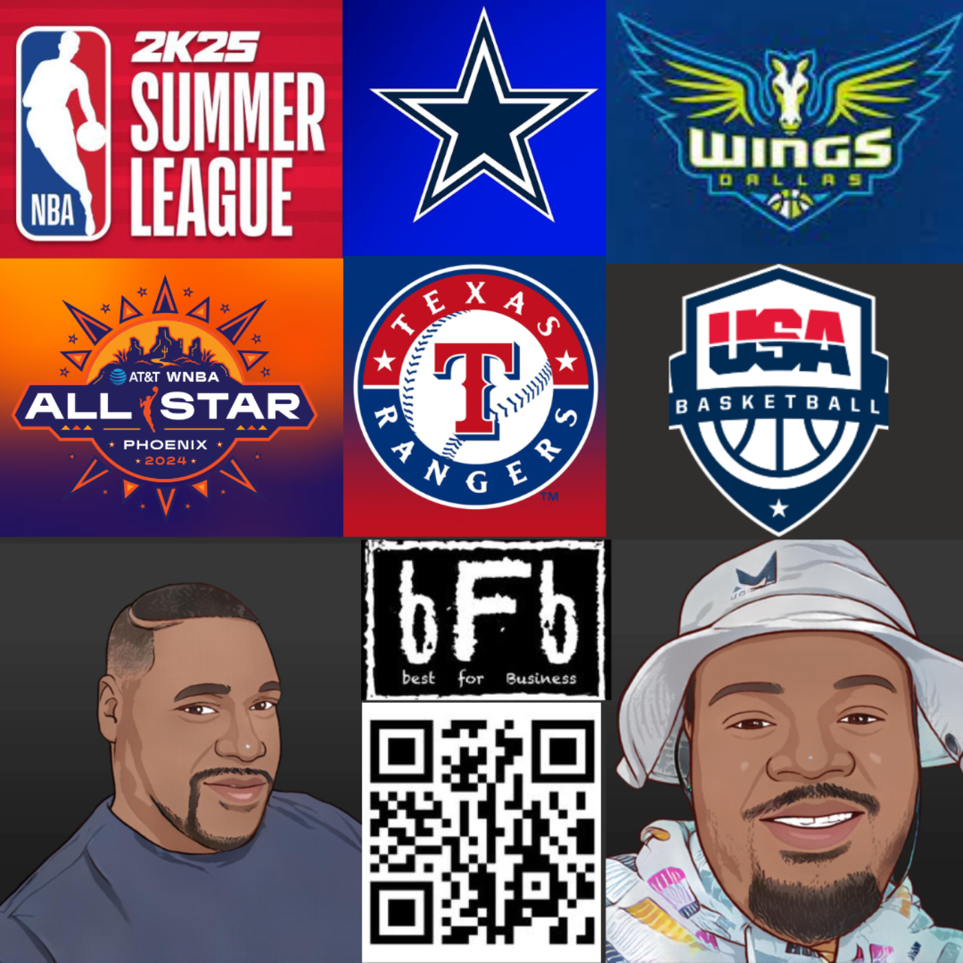 bFb-Team USA, WNBA All-Star, Dallas Mavericks, Dallas Cowboys, Texas Rangers, News You Can Use, and Birthday Smash episode artwork