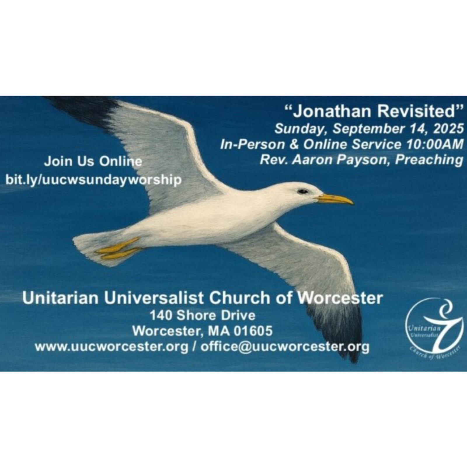 Sunday Reflection with Rev. Aaron Payson @ The Unitarian Universalist Church of Worcester, MA